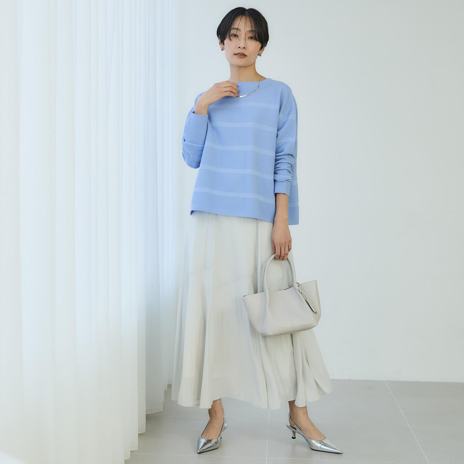 UNTITLED「【洗える/セレモニーにも/後ろウエストゴム】ロングスカート」|スカート|