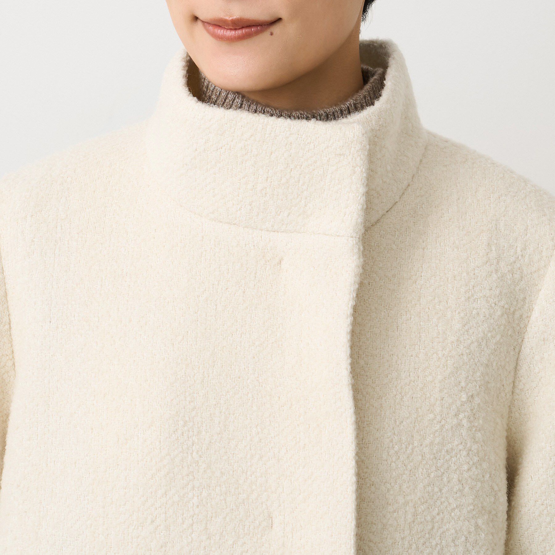 UNTITLED「【ツイード風/スタンドカラー】ファンシーヘリンボンコート」|その他|