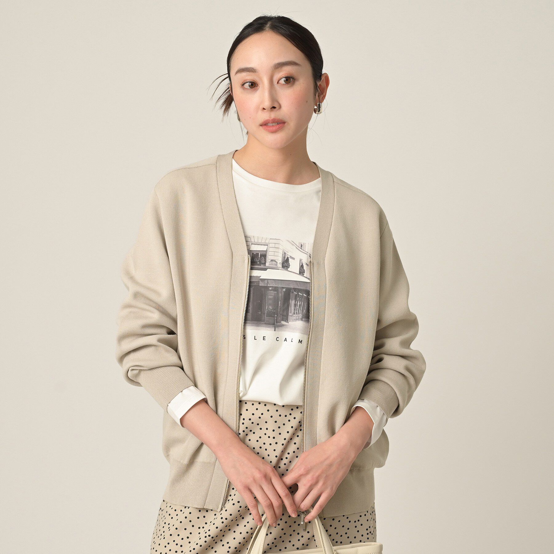 UNTITLED「ジップアップニットカーディガン」|カーディガン|