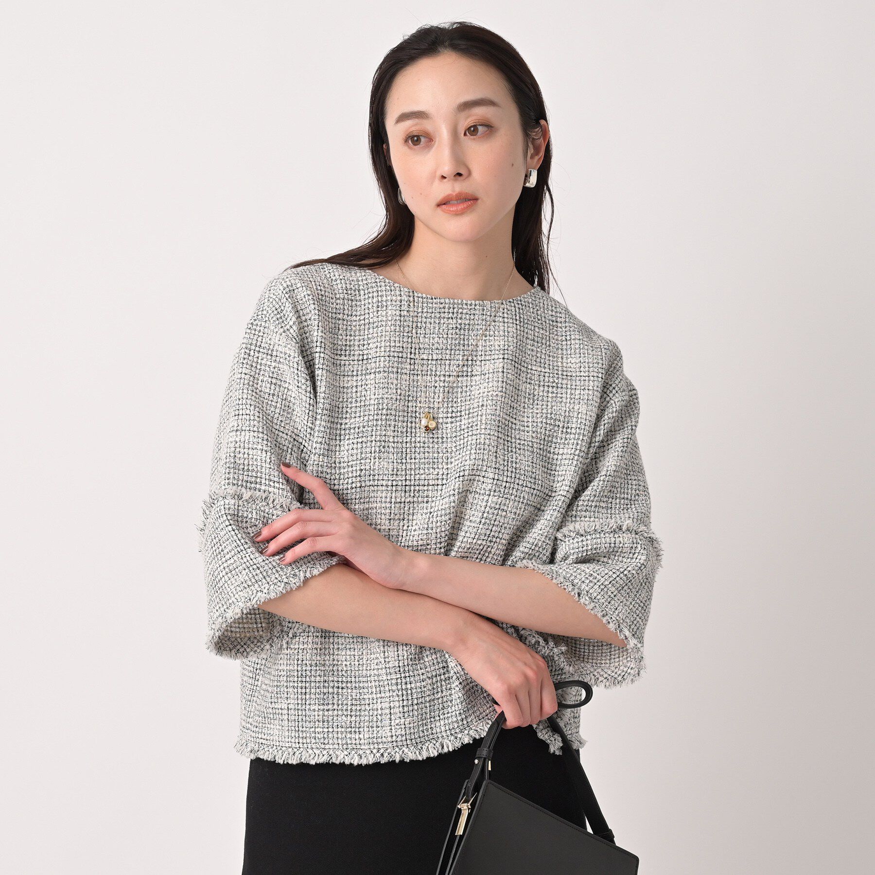 UNTITLED「【洗える】ツイードドルマンブラウス」|シャツ・ブラウス|