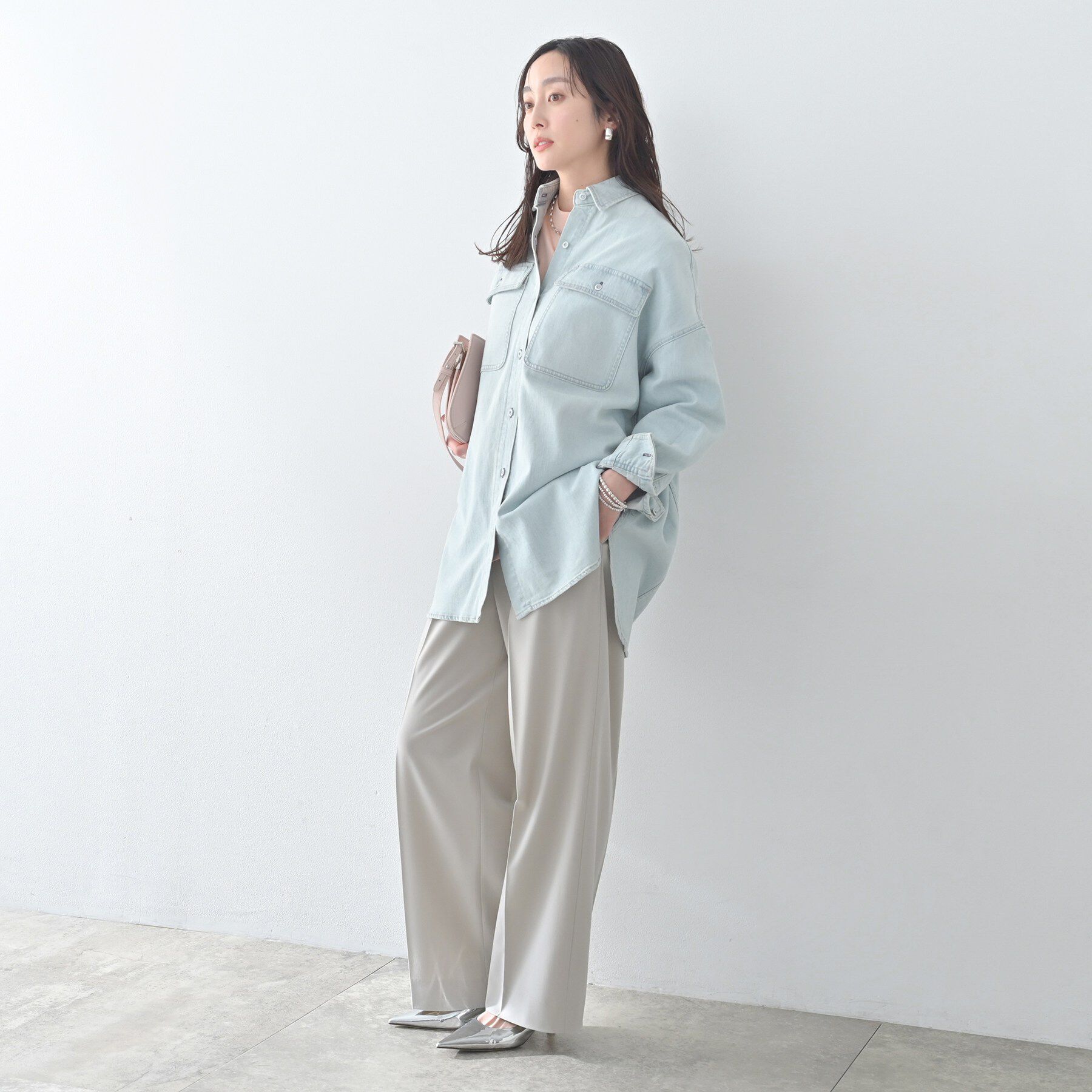 UNTITLED「【Healthy DENIM】Almond（アーモンド）ビッグシャツ」|シャツ・ブラウス|