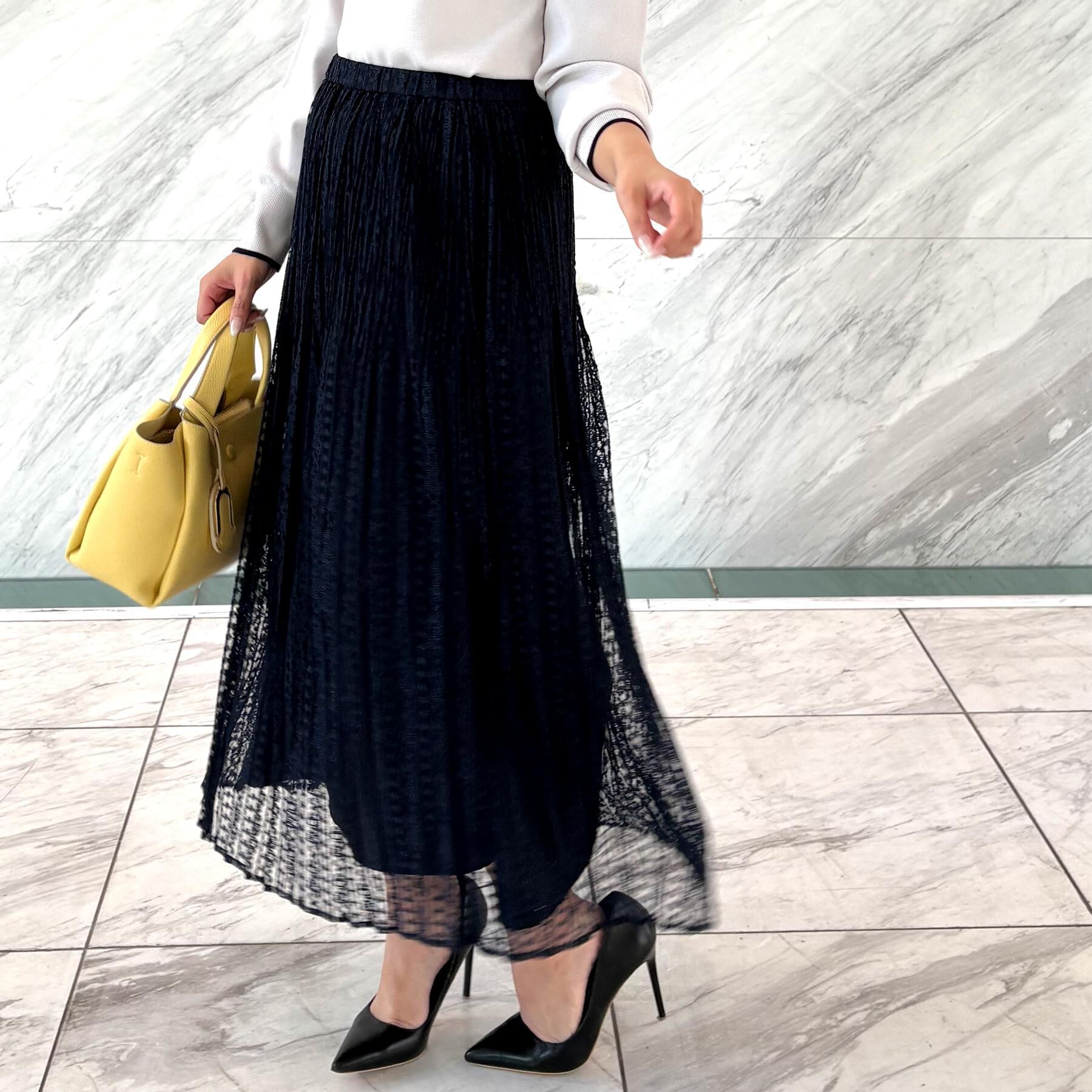 COUP DE CHANCE「【洗える】レース素材プリーツスカート」|スカート|