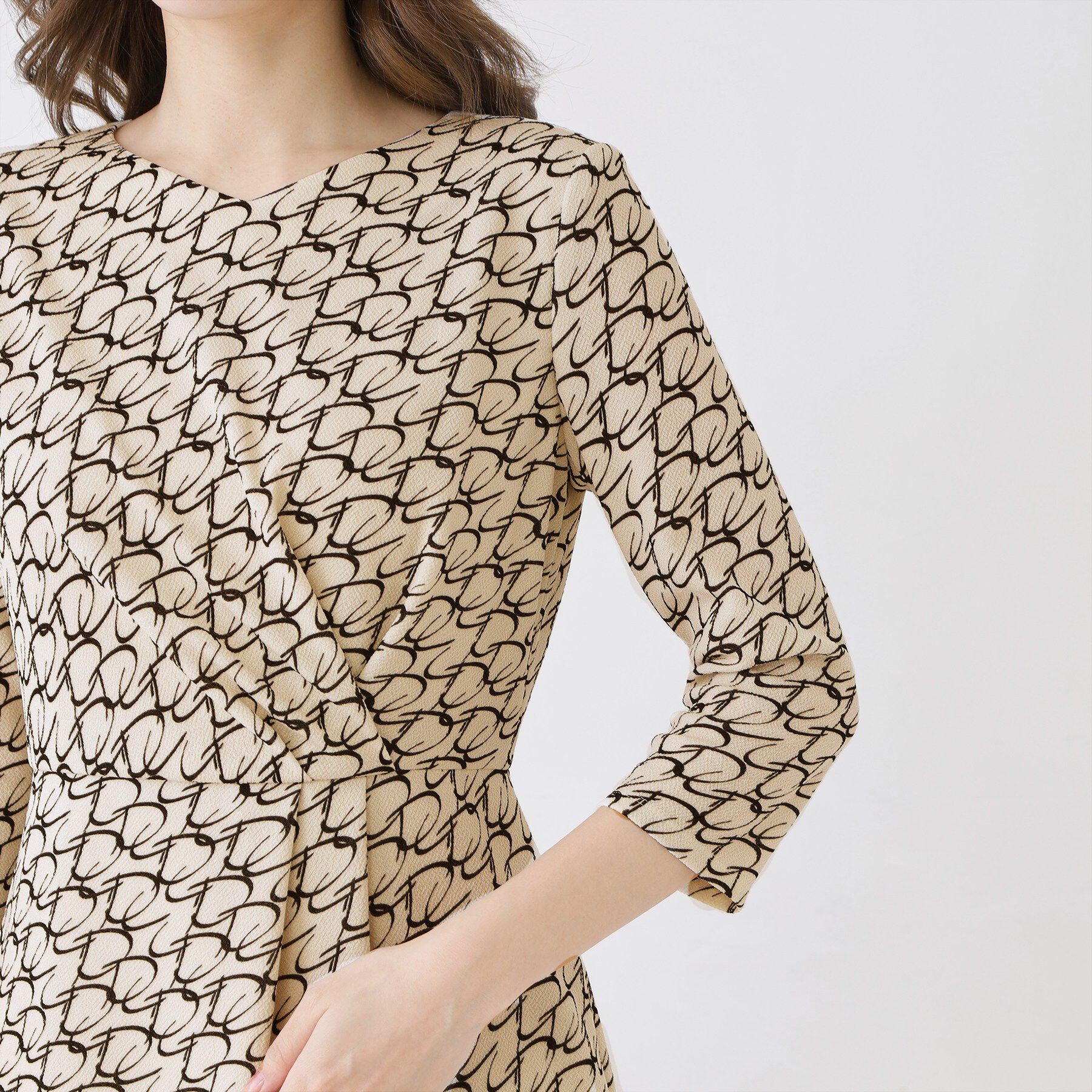 COUP DE CHANCE「【手洗い可／日本製／ジャージ素材】ジオメトリック柄ワンピース」|ワンピース|