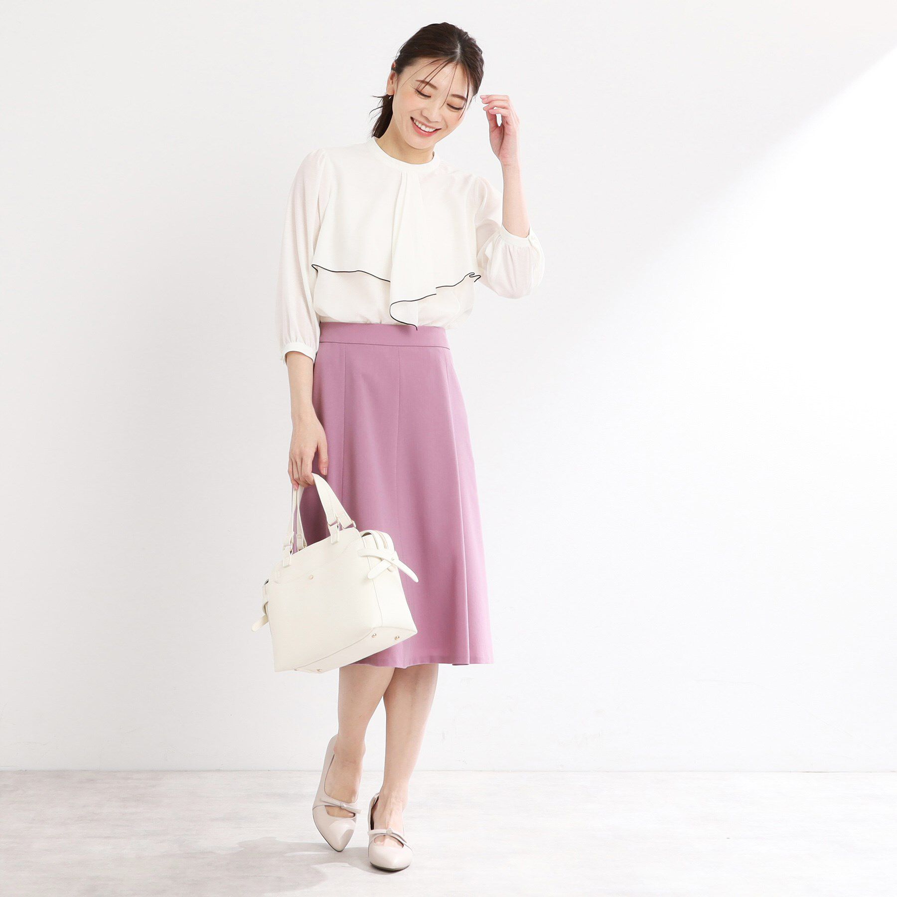 Reflect「【マシンウォッシュ可／細見え】フレアシルエットスカート」|スカート|