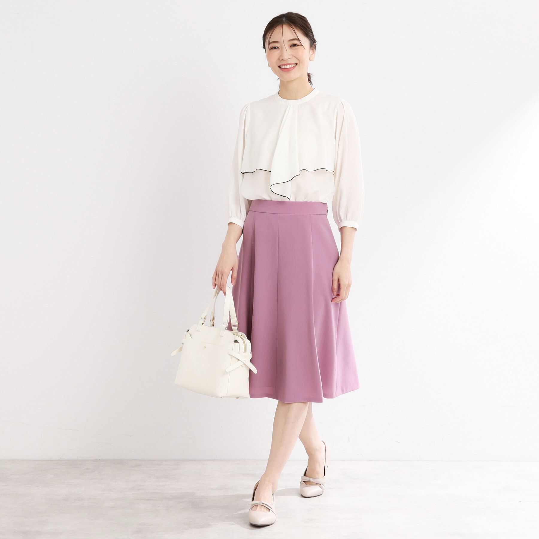 Reflect「【マシンウォッシュ可／細見え】フレアシルエットスカート」|スカート|