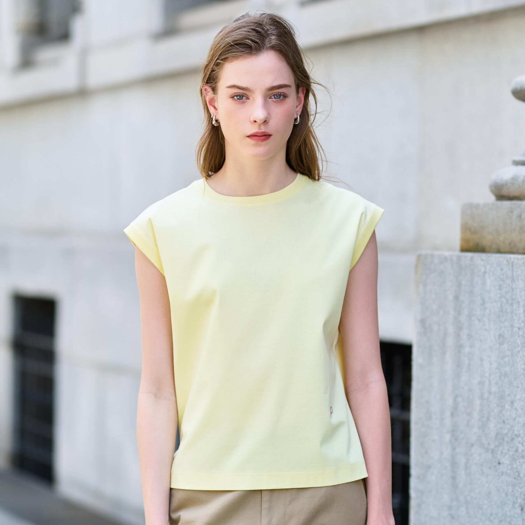 DRESSTERIOR「【接触冷感/抗菌防臭/消臭】アイスクリアコットンフレンチ」|Tシャツ・カットソー|