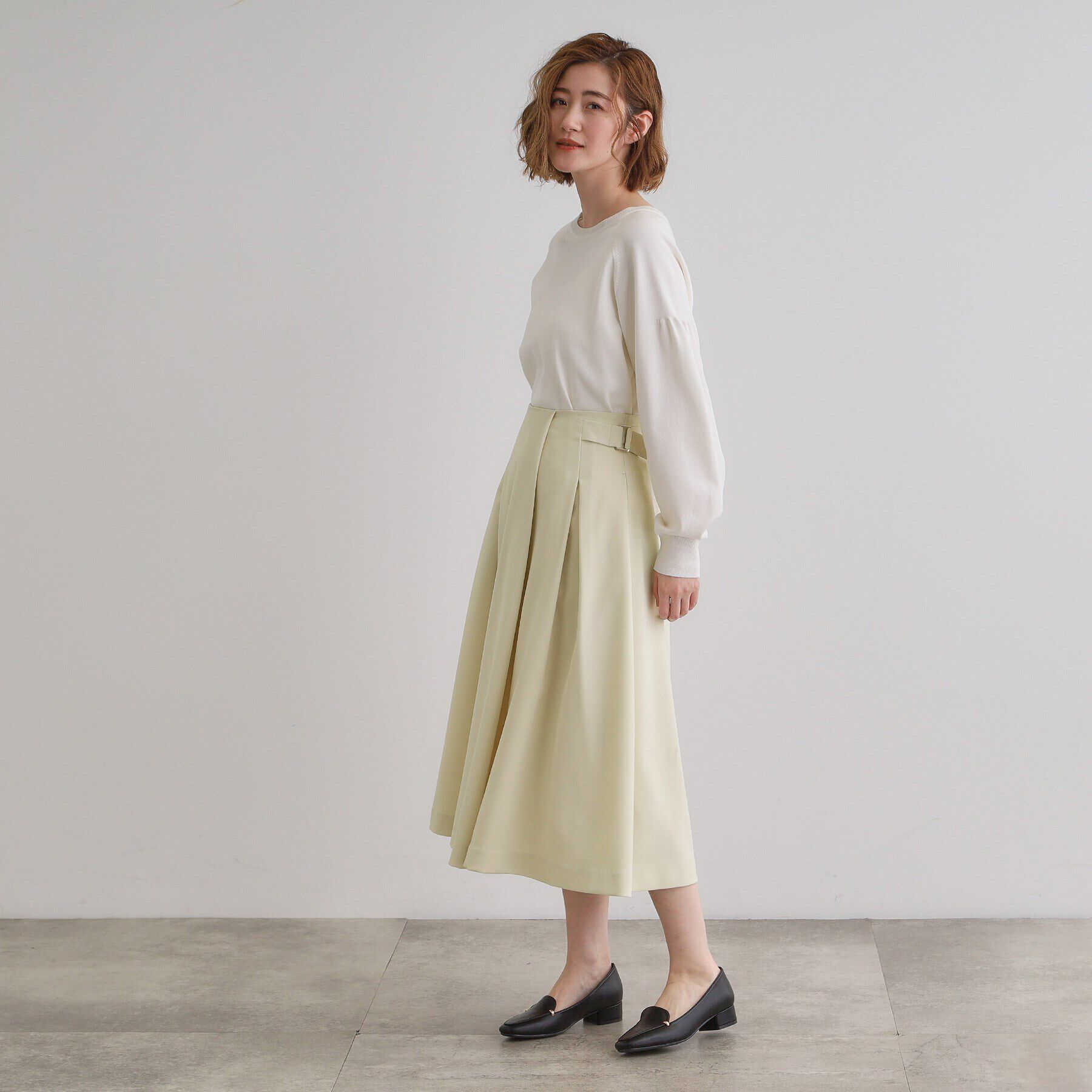 grove「サイドベルトタックフレアスカート」|スカート|