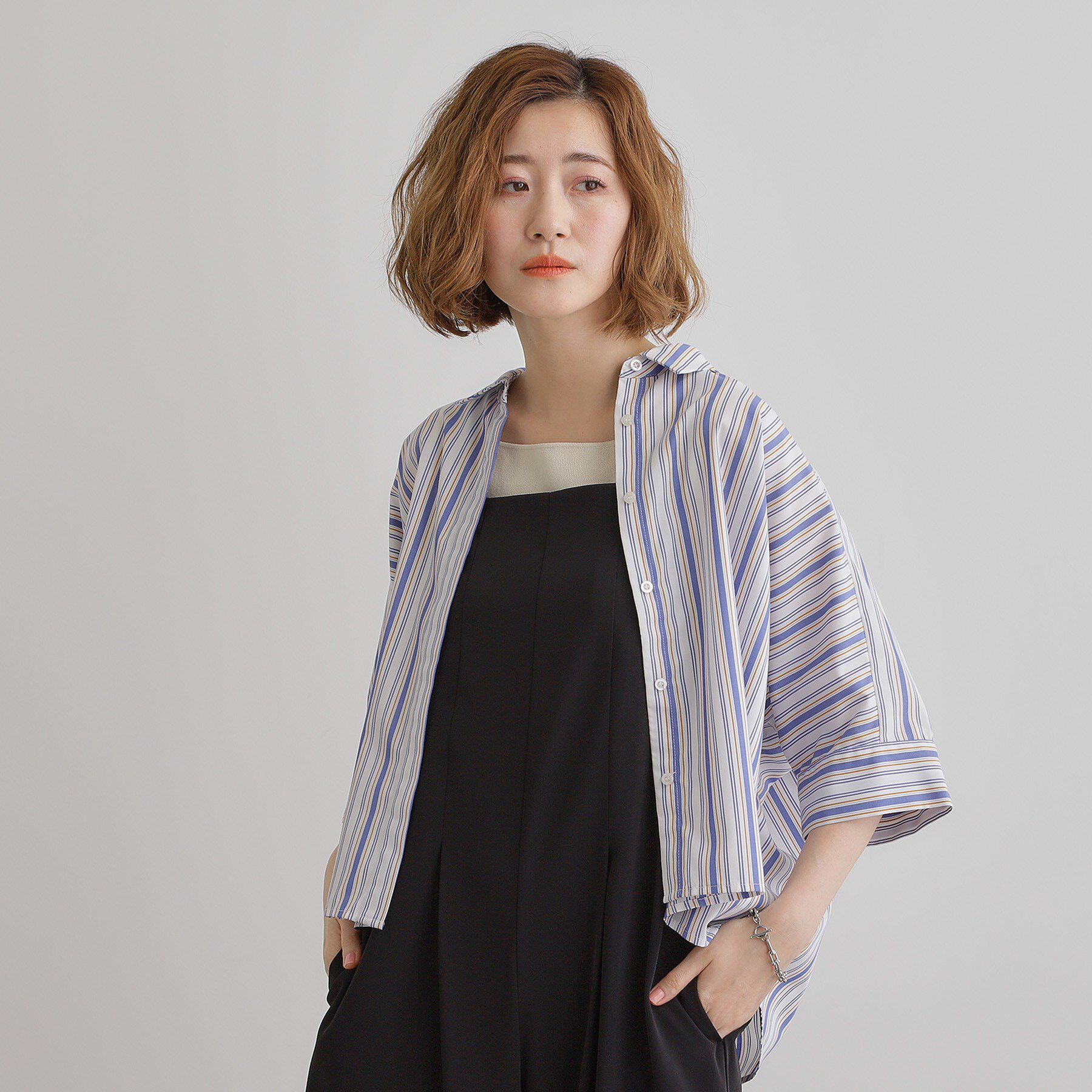 grove「【夏に嬉しい機能付き】ドルマンクロップドシャツ」|シャツ・ブラウス|