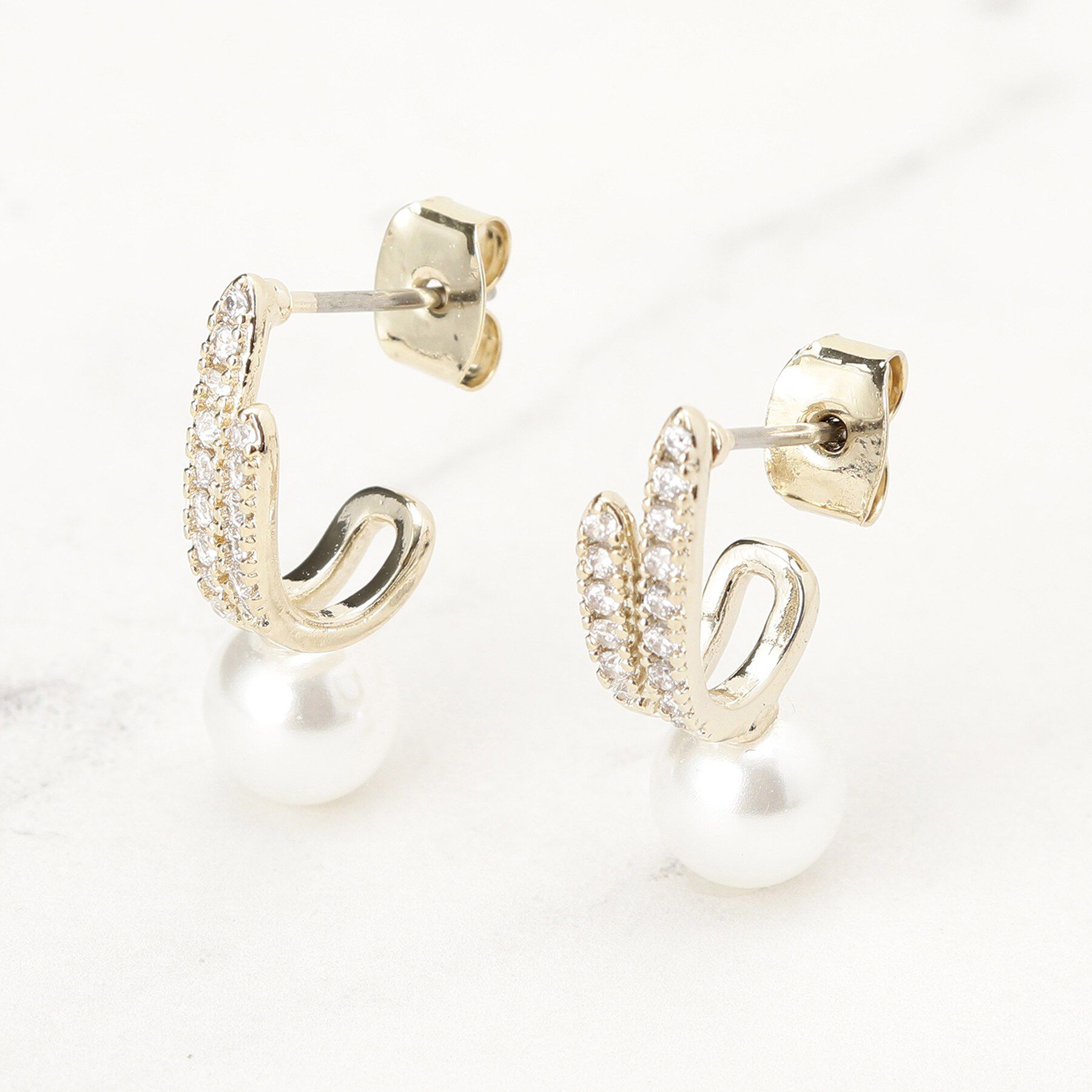 grove「ビジューフェイクパールピアス」|ピアス|