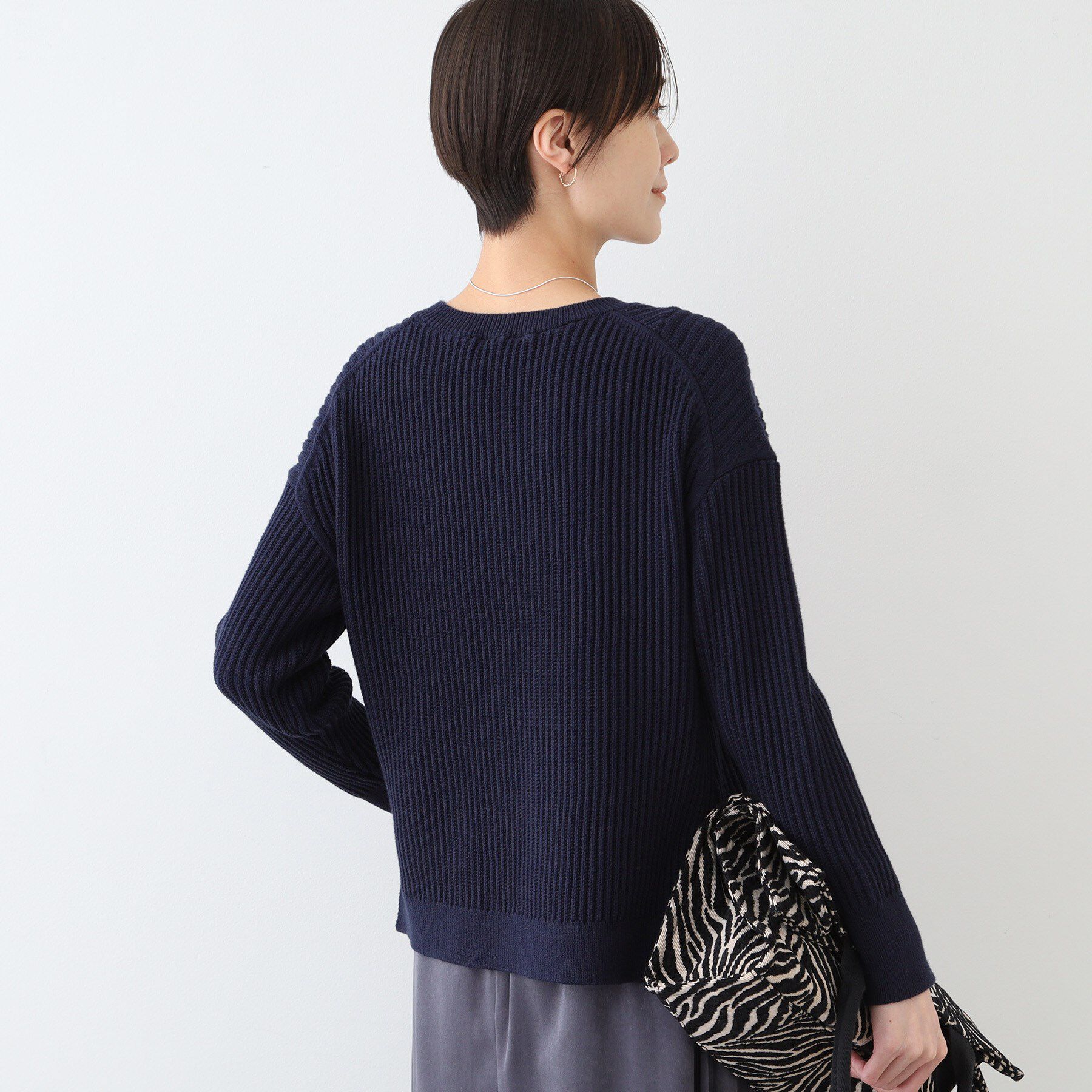 INDIVI「【洗える／コットン混】アシメデザインニット」|ニット・セーター|