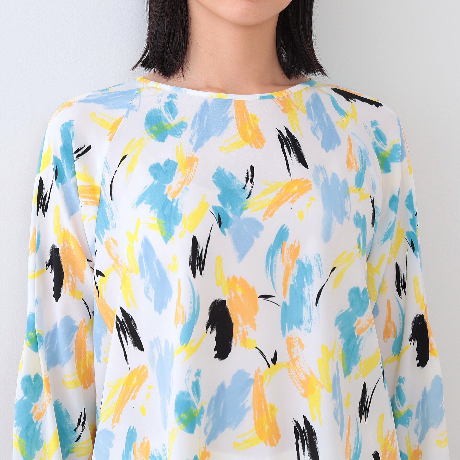 INDIVI「【洗える／オリジナル柄】ポップカラー プリントブラウス」|シャツ・ブラウス|