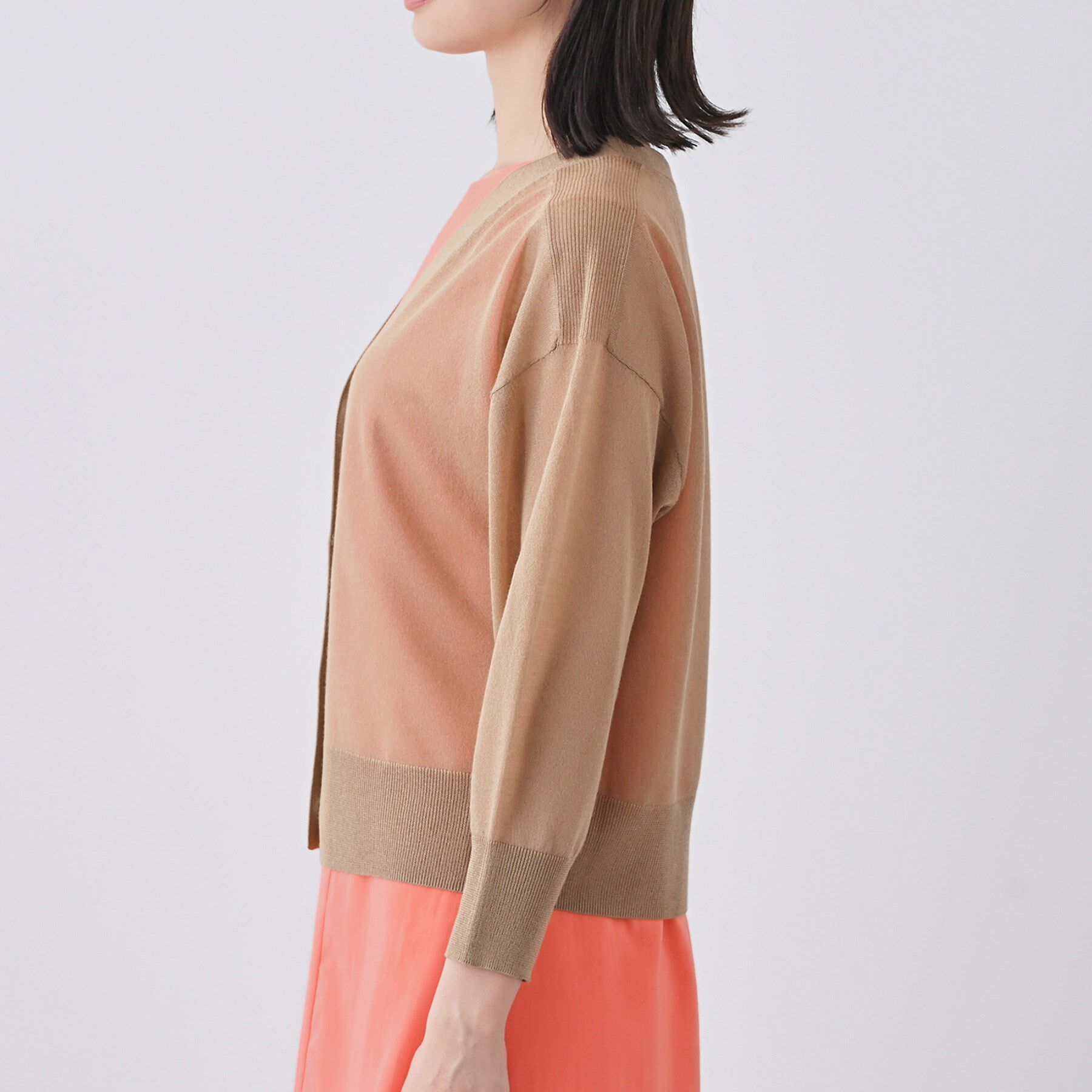 INDIVI「【大人シアーラメ】きれいめニットカーディガン」|カーディガン|