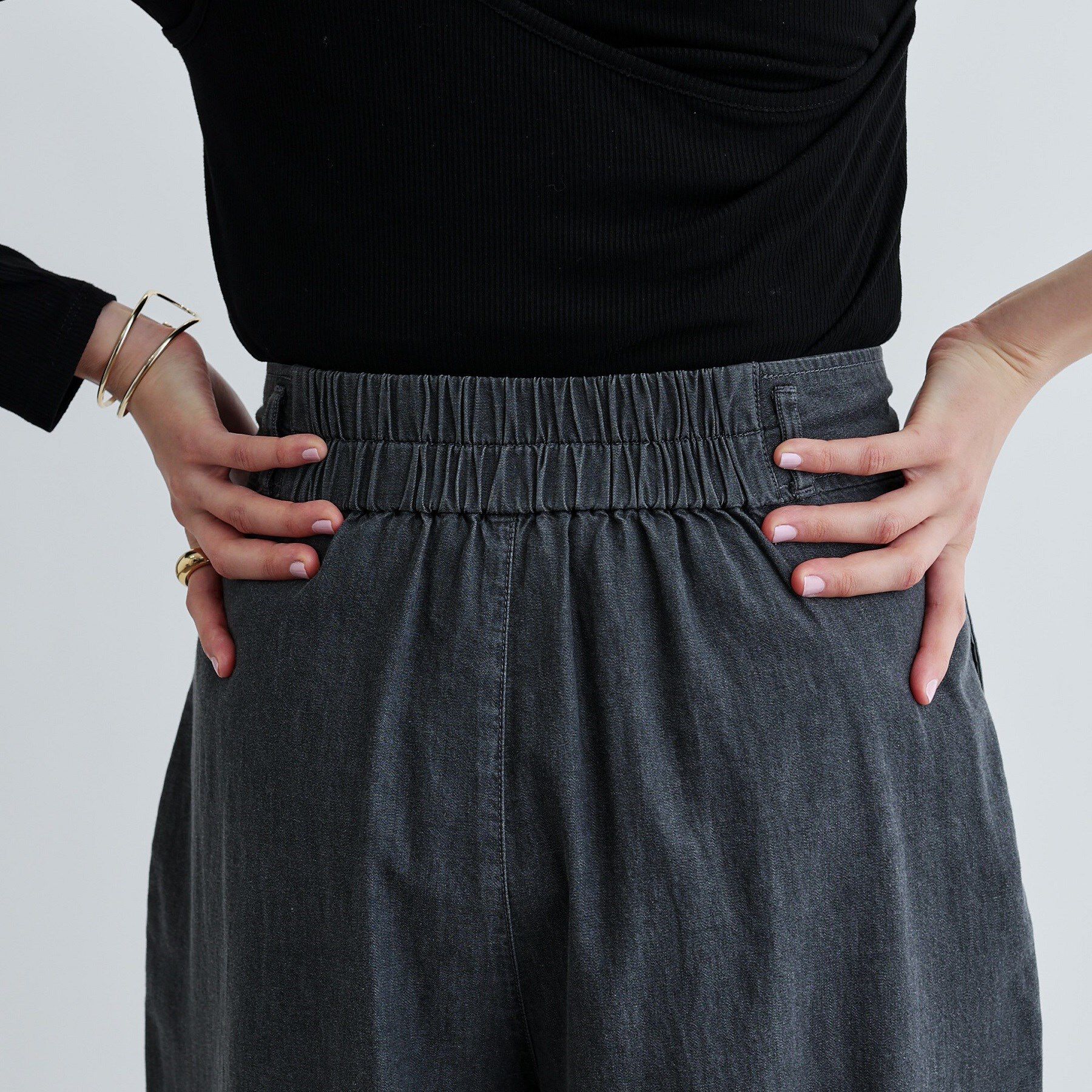 GALLEST「【セットアップ可能】ダンガリータックフレアパンツ」|その他|