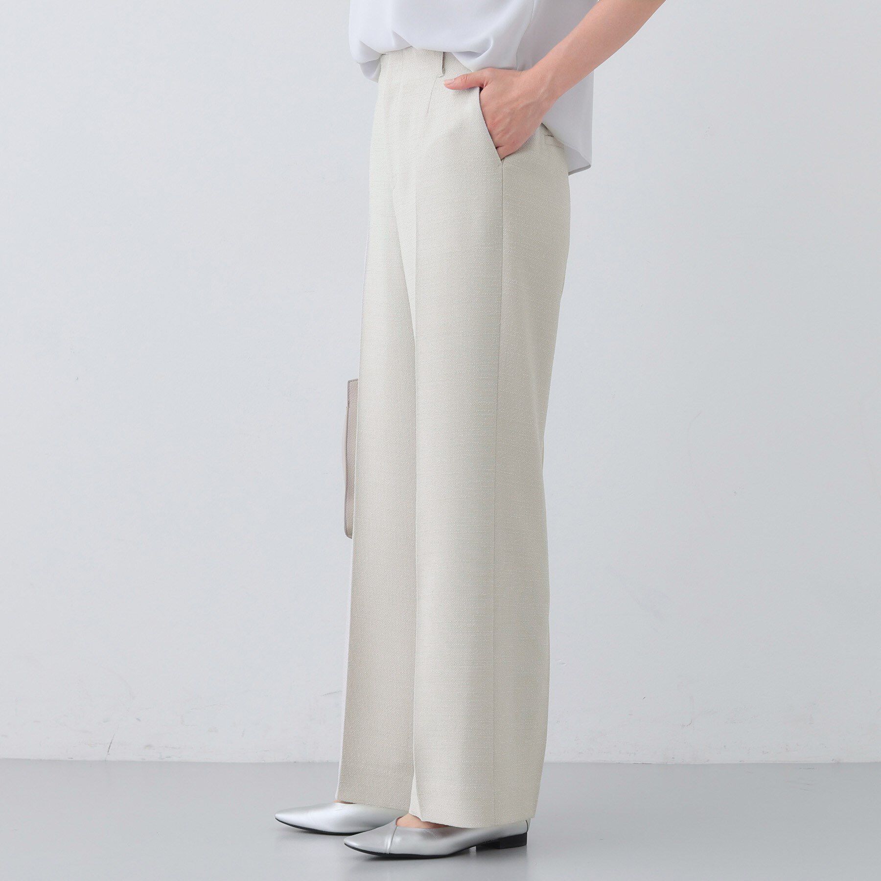 INDIVI「【日本製／SETUP可能】トリアセテート混ワイドパンツ」|スーツ|