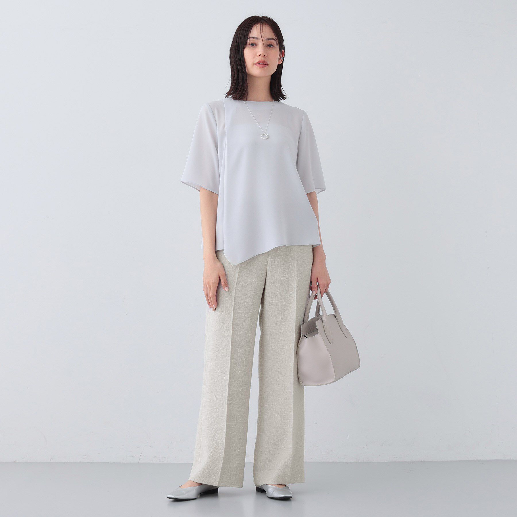 INDIVI「【日本製／SETUP可能】トリアセテート混ワイドパンツ」|スーツ|