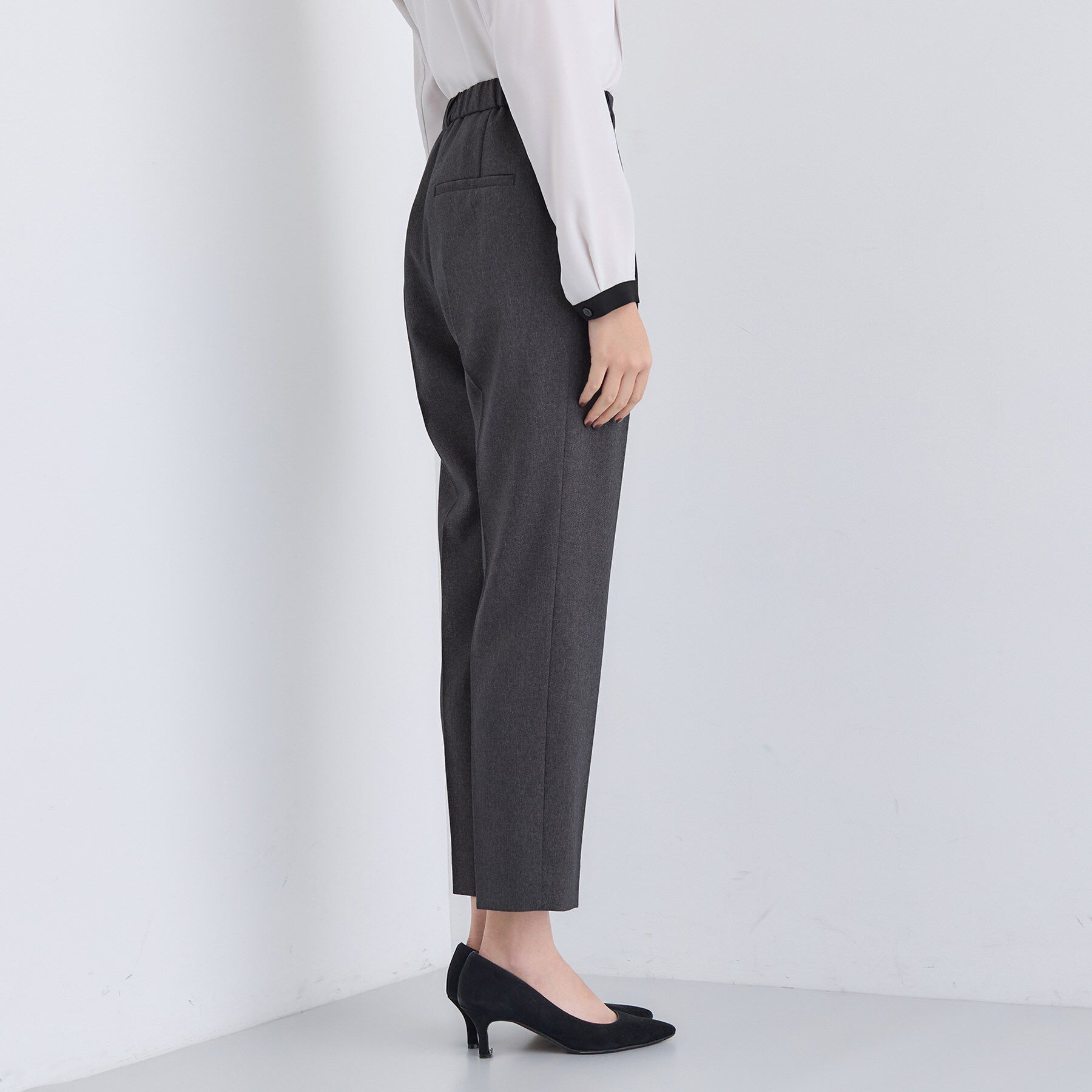 INDIVI「【洗える／通勤／スーツ】メランジストレッチ テーパードパンツ」|スーツ|