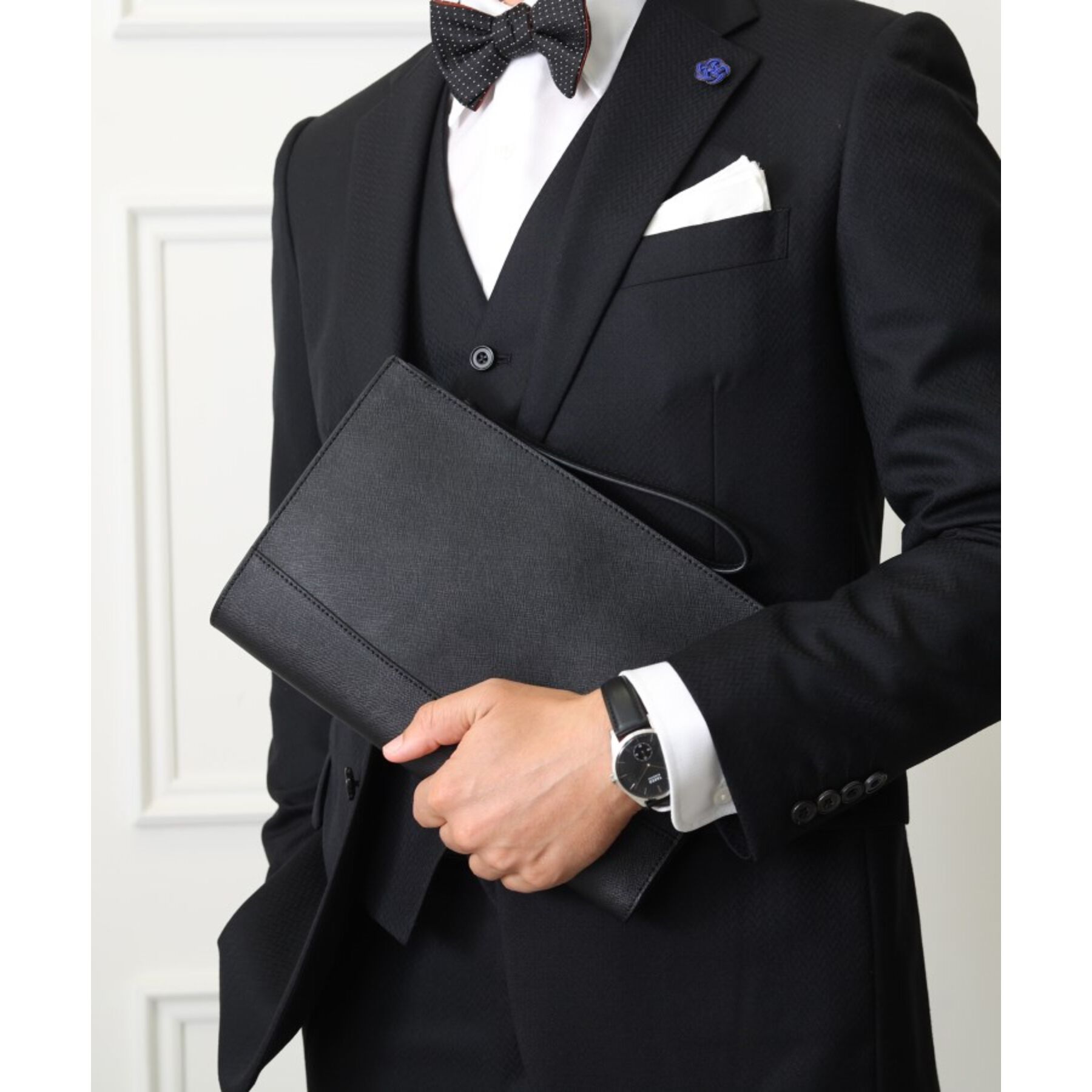 TAKEO KIKUCHI「【冠婚葬祭】ブラックレザー クラッチバッグ」|クラッチバッグ|