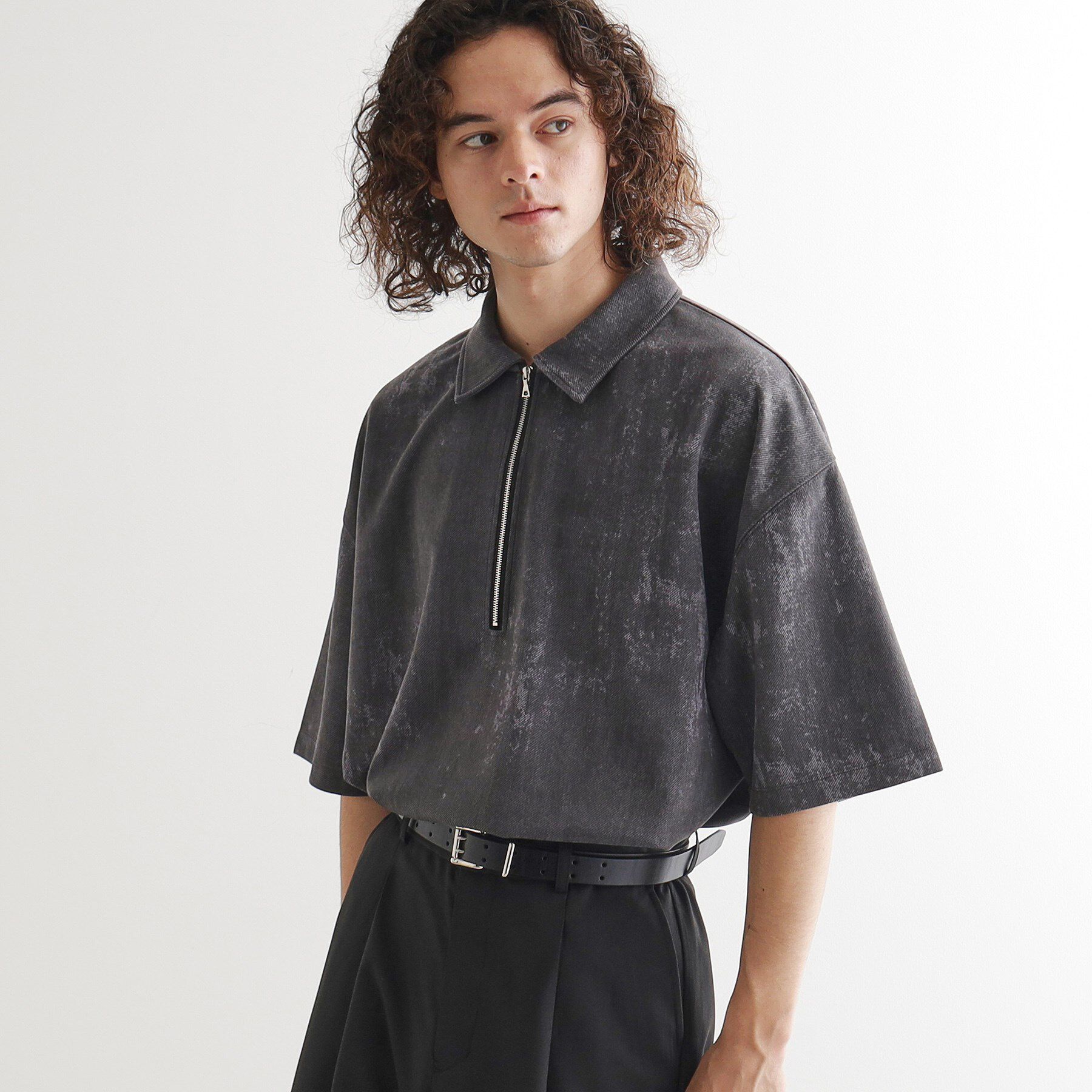 tk.TAKEO KIKUCHI「ヴィンテージライクハーフジップポロシャツ」|ポロシャツ|