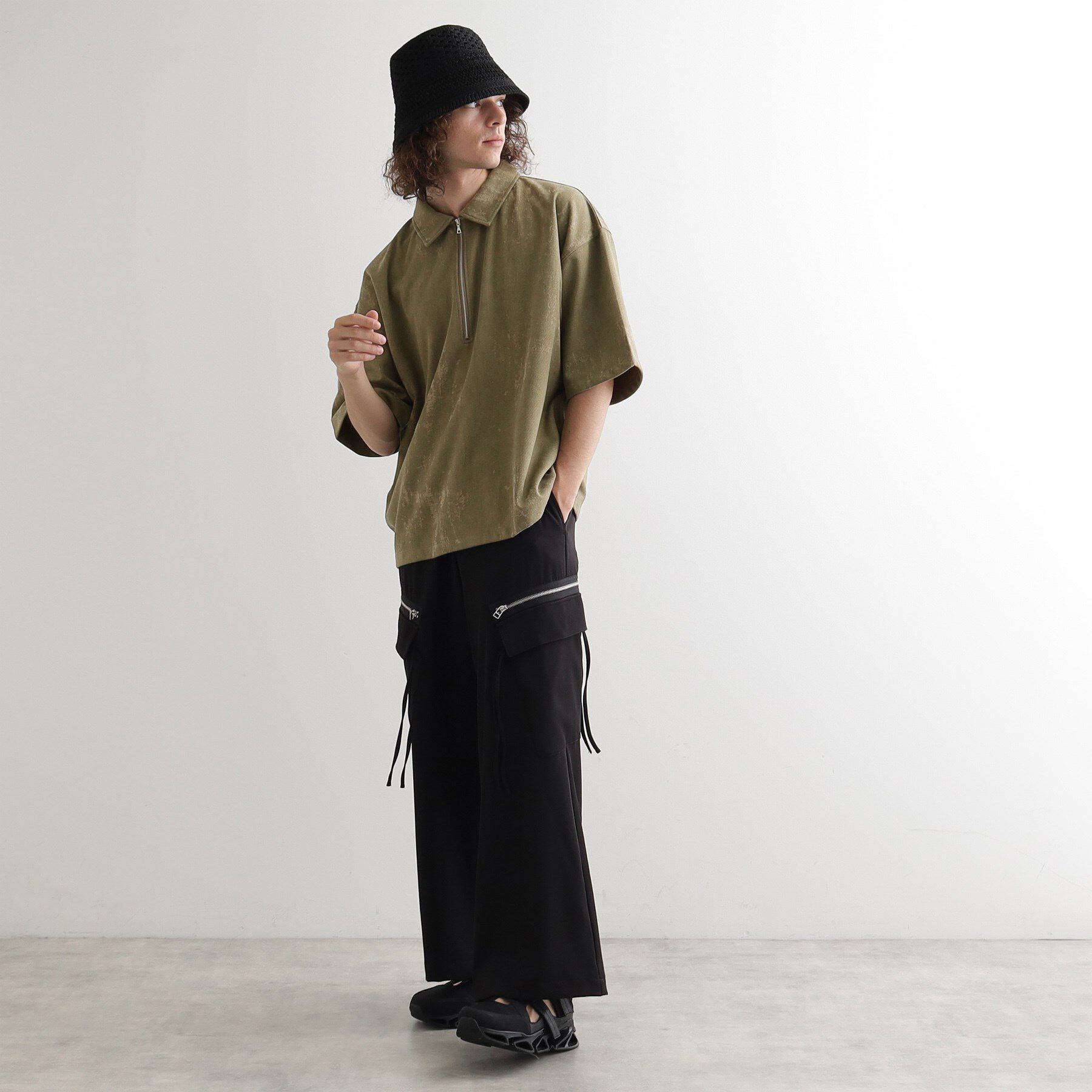 tk.TAKEO KIKUCHI「ヴィンテージライクハーフジップポロシャツ」|ポロシャツ|