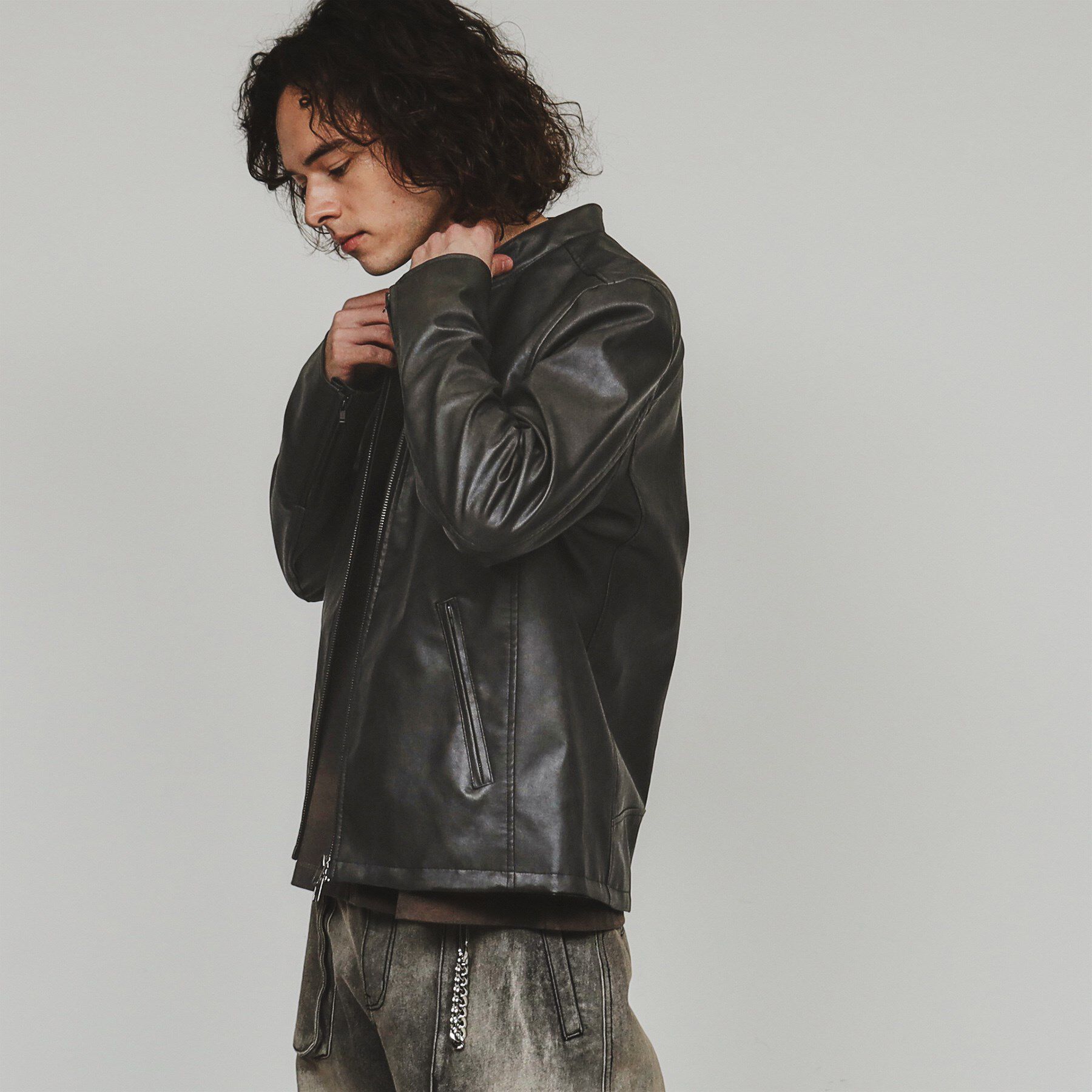 tk.TAKEO KIKUCHI「シングルライダースジャケット」|ライダースジャケット|ブラック(119)