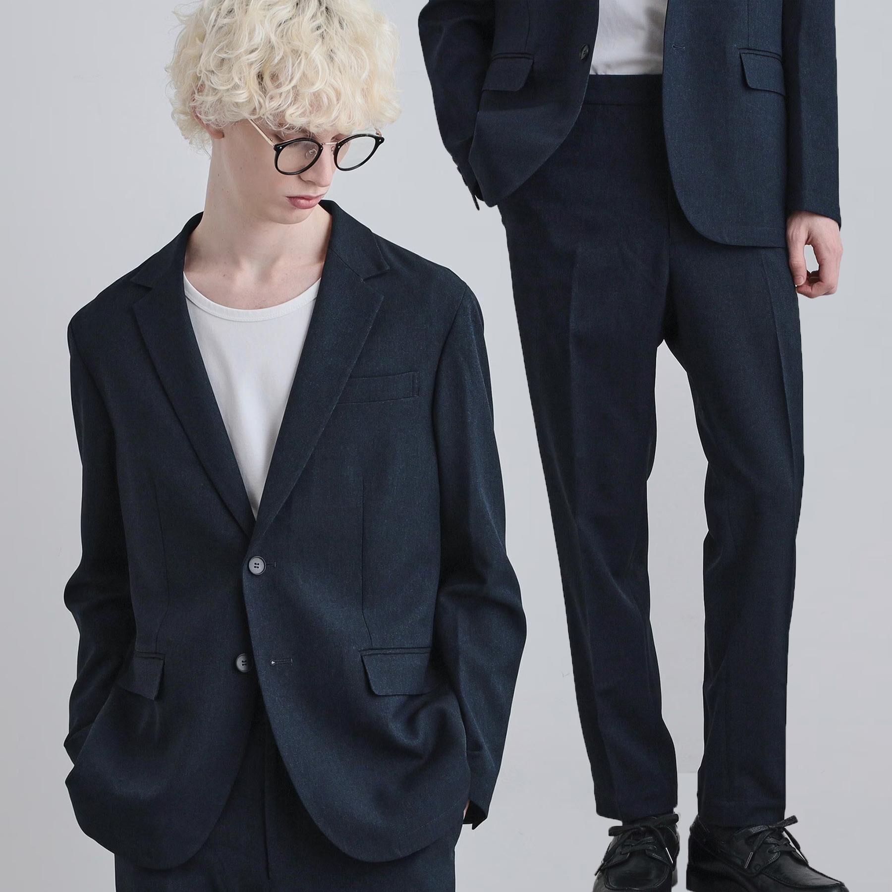 tk.TAKEO KIKUCHI「【上下2点セット】洗えるピンヘッドストレッチセットアップ/ビジネスOK」|スーツ|ブルー(093)