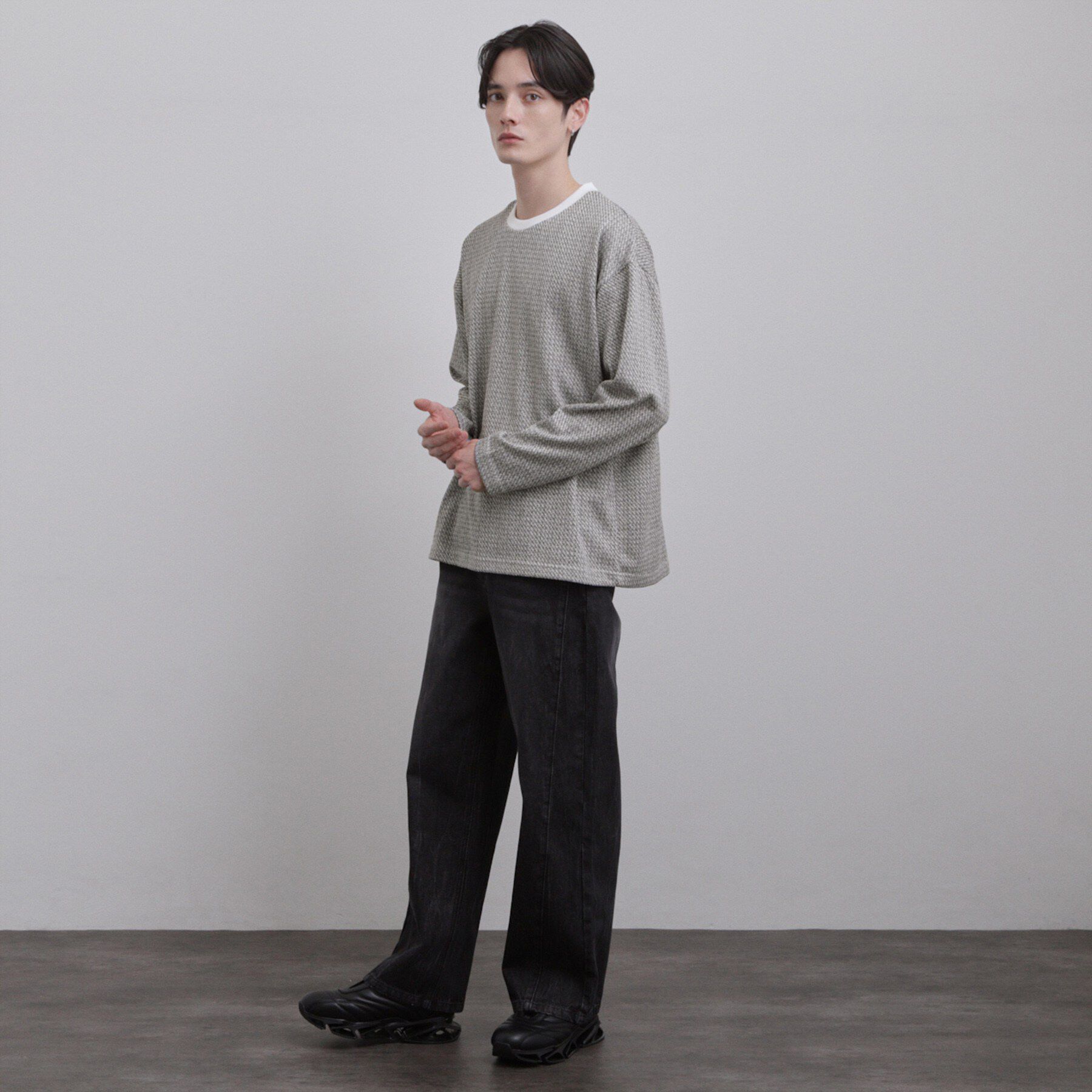 tk.TAKEO KIKUCHI「スプリングツイードライクプリントカットソー」|Tシャツ・カットソー|