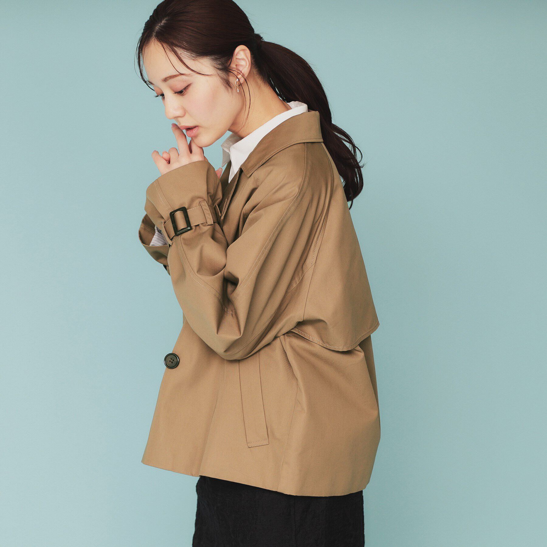 index「キャンディースリーブショートトレンチコート【洗濯機洗い可/撥水/静電気防止】」|トレンチコート|