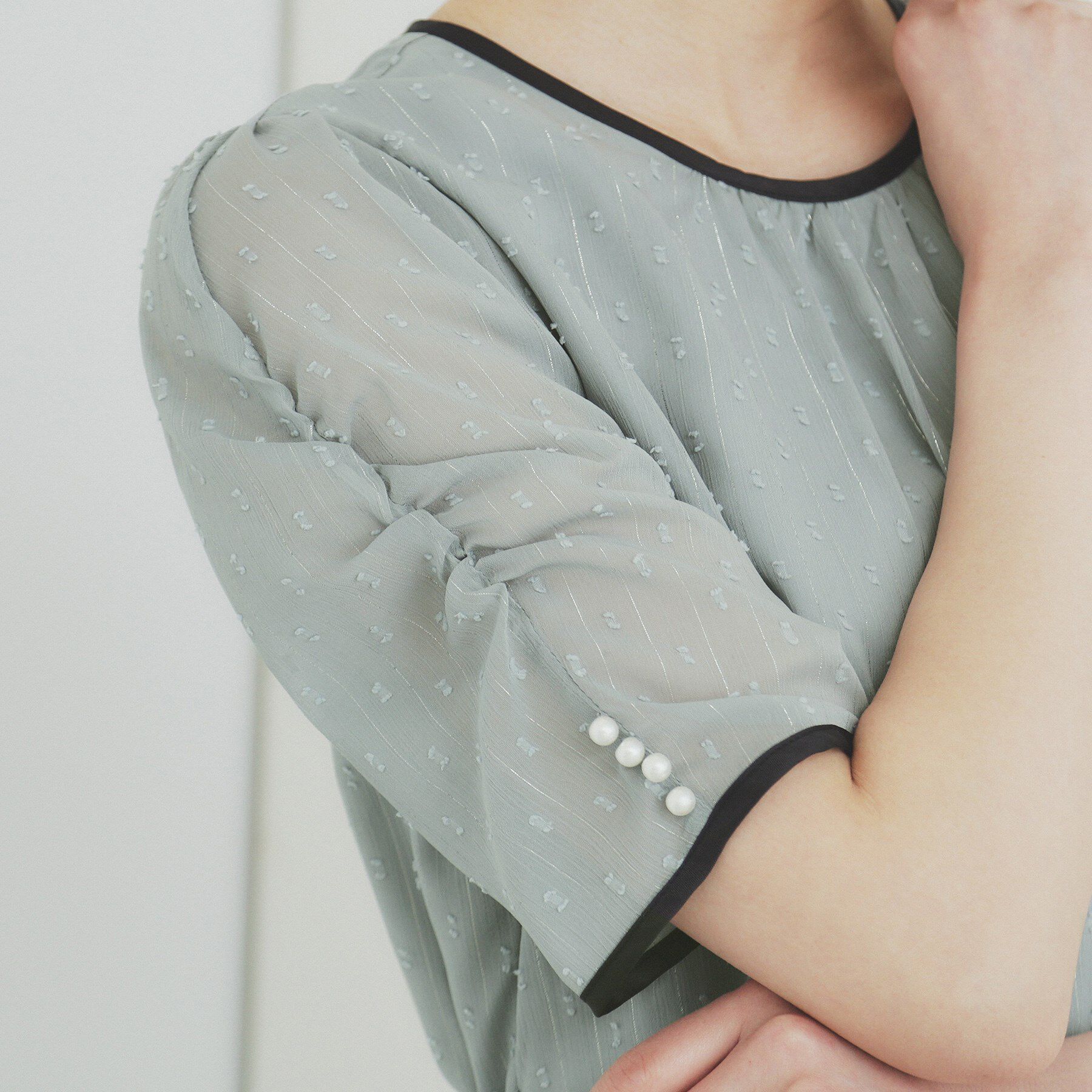 index「フィット＆フレアバイカラーワンピース【洗濯機洗い可/イージーアイロン】」|ワンピース|