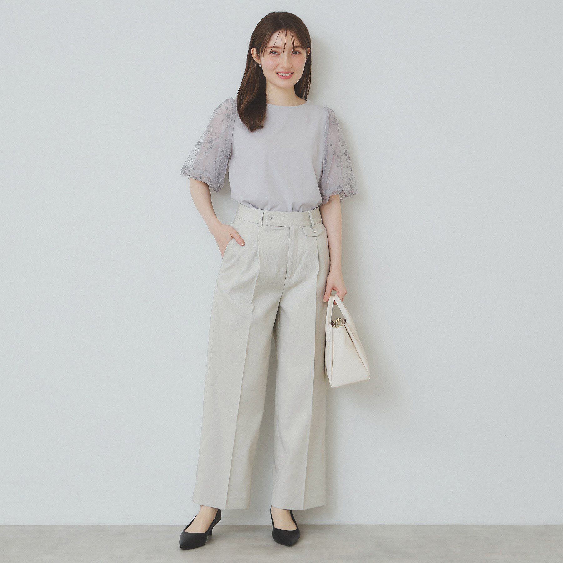 index「サイドフラップストレッチワイドパンツ【洗濯機洗い可／イージーケア】」|その他|