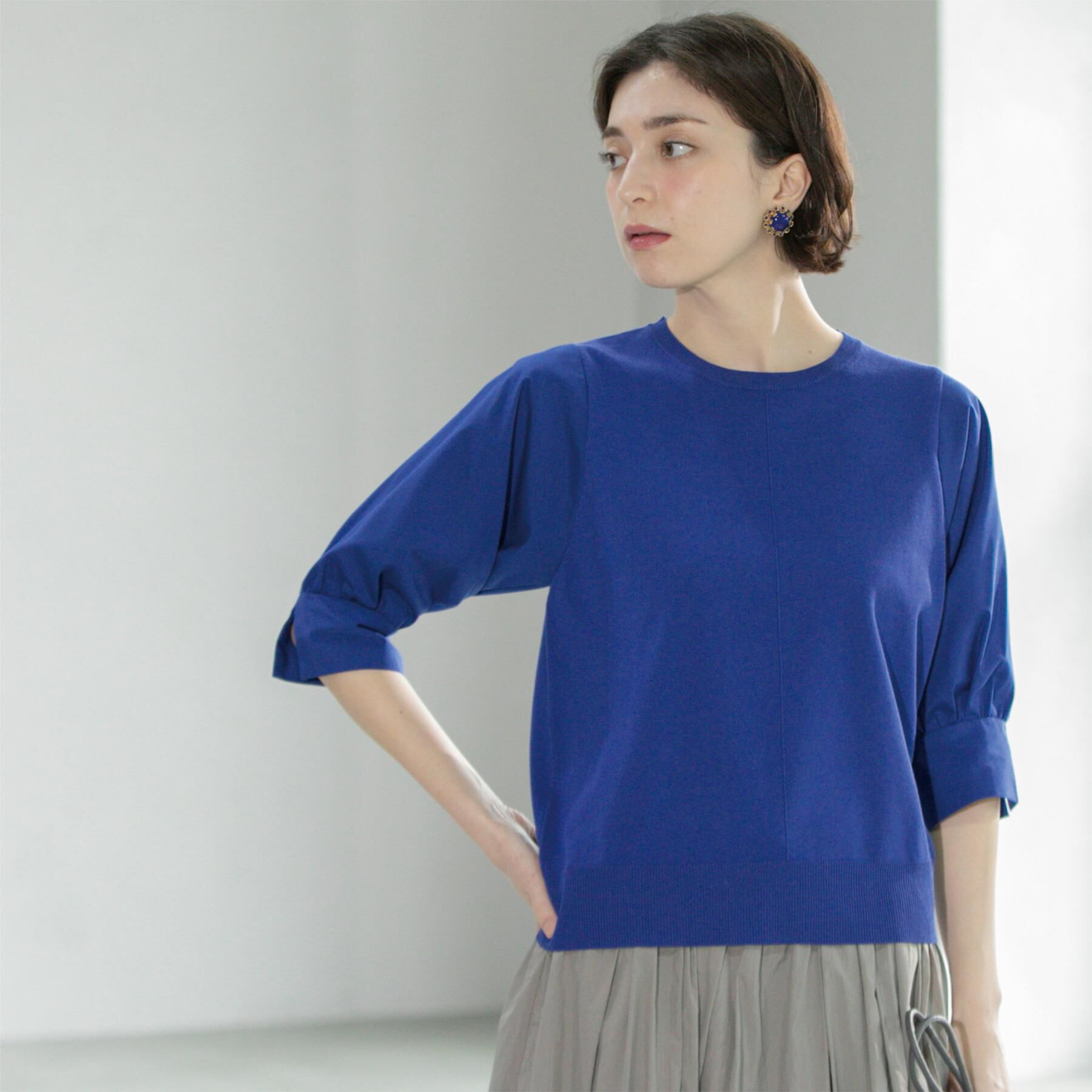 OPAQUE.CLIP「フハクスリーブドッキングニット【洗濯機洗い可】」|ニット・セーター|