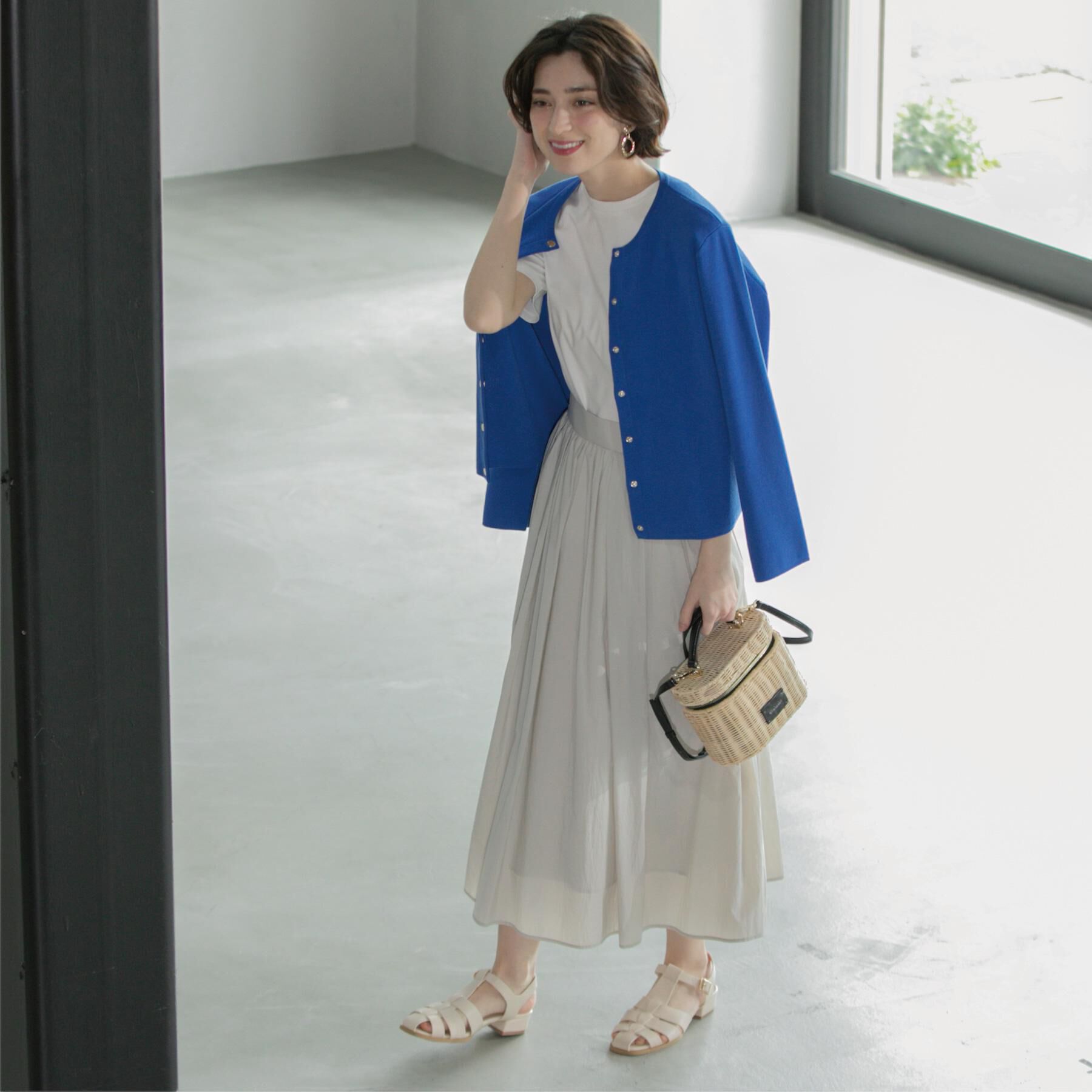 OPAQUE.CLIP「シアーヴィンテージイージーフレアスカート【洗濯機洗い可】」|スカート|