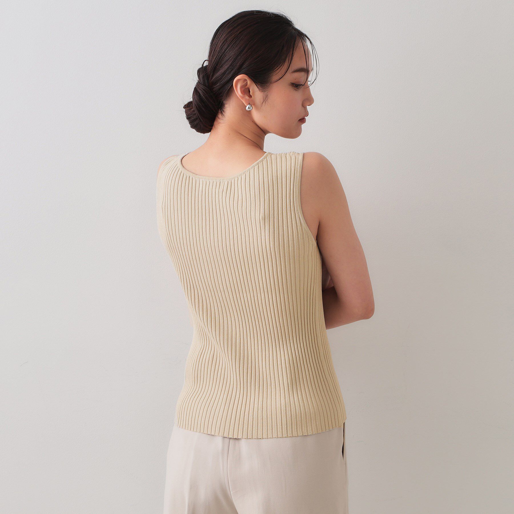 OPAQUE.CLIP「ラメニットタンクトップ【洗濯機洗い可／抗ピル】」|キャミソール|