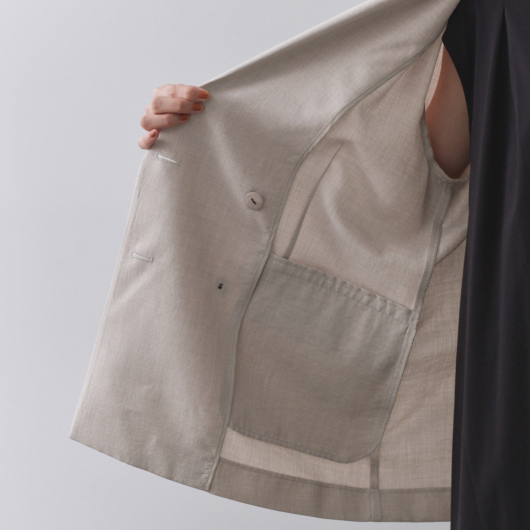 OPAQUE.CLIP「リネンライクダブルジャケット【洗える】」|テーラードジャケット|