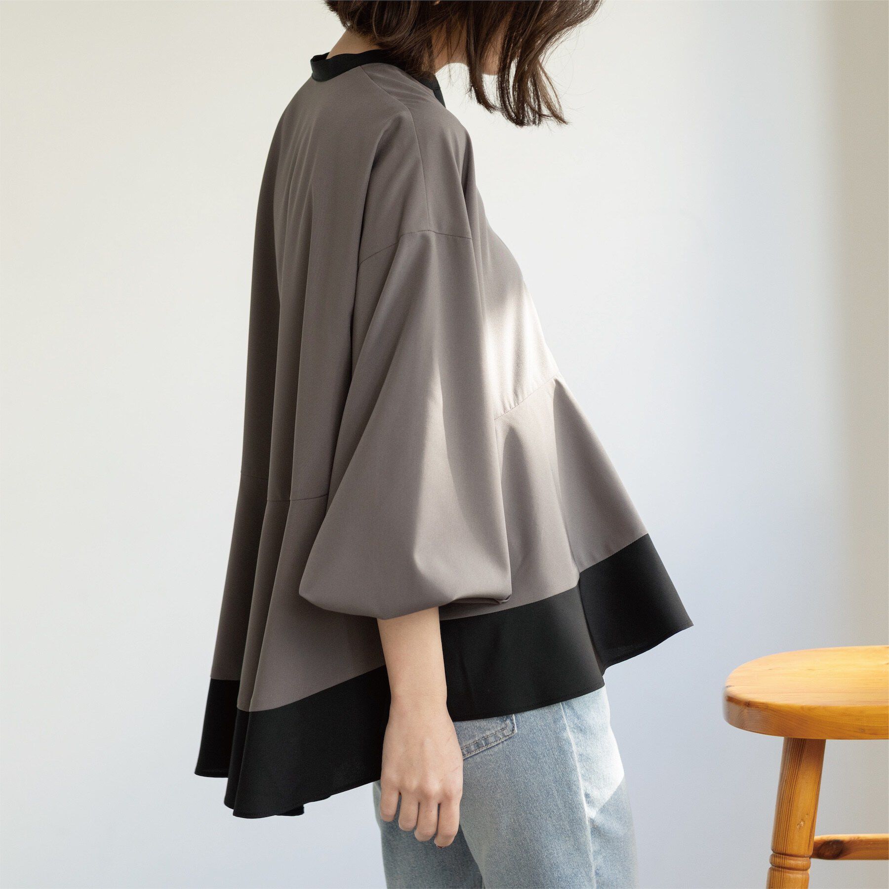 OPAQUE.CLIP「バイカラーアソート ペプラム前あきブラウス」|シャツ・ブラウス|