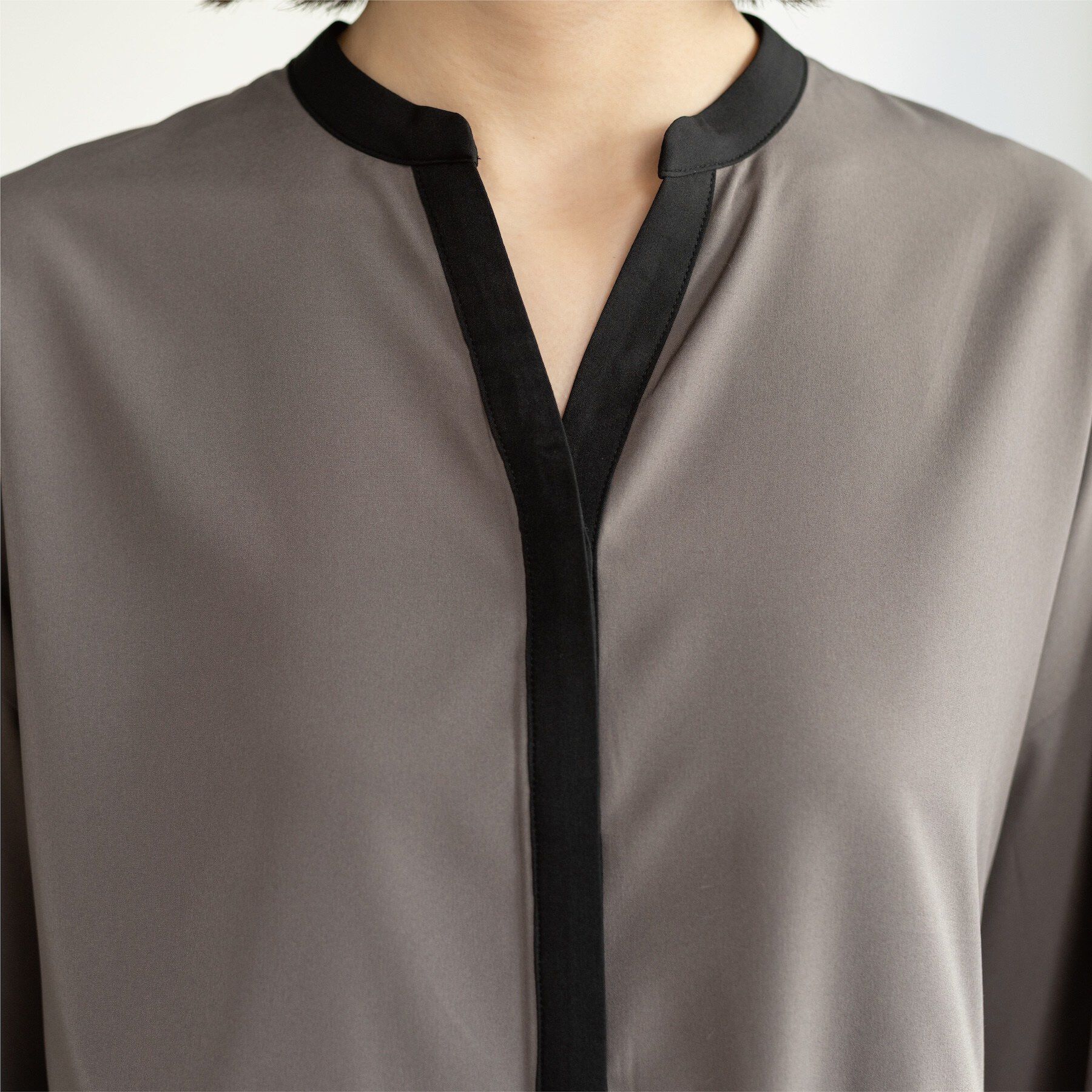 OPAQUE.CLIP「バイカラーアソート ペプラム前あきブラウス」|シャツ・ブラウス|