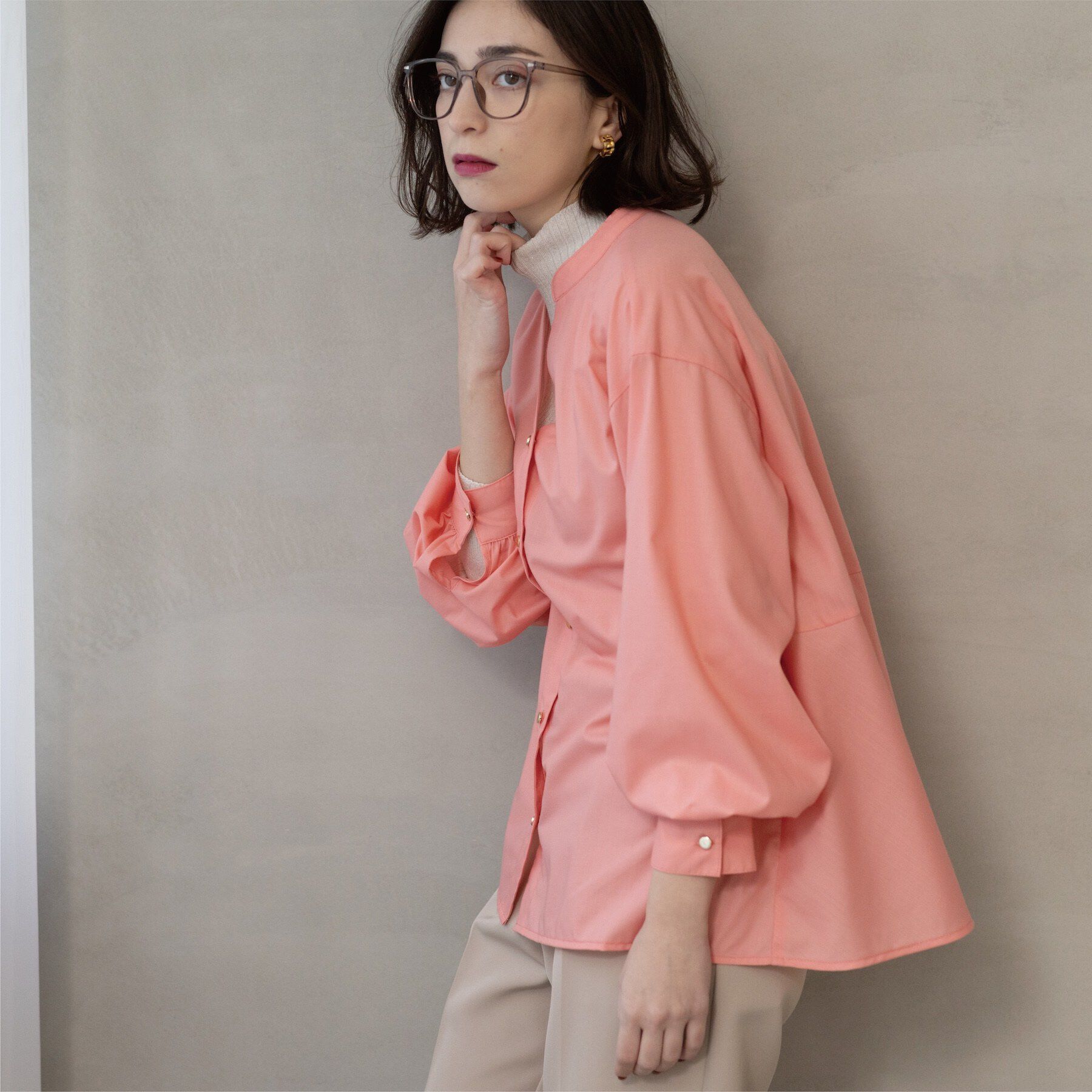 OPAQUE.CLIP「前あき後ろフレアブラウス」|シャツ・ブラウス|