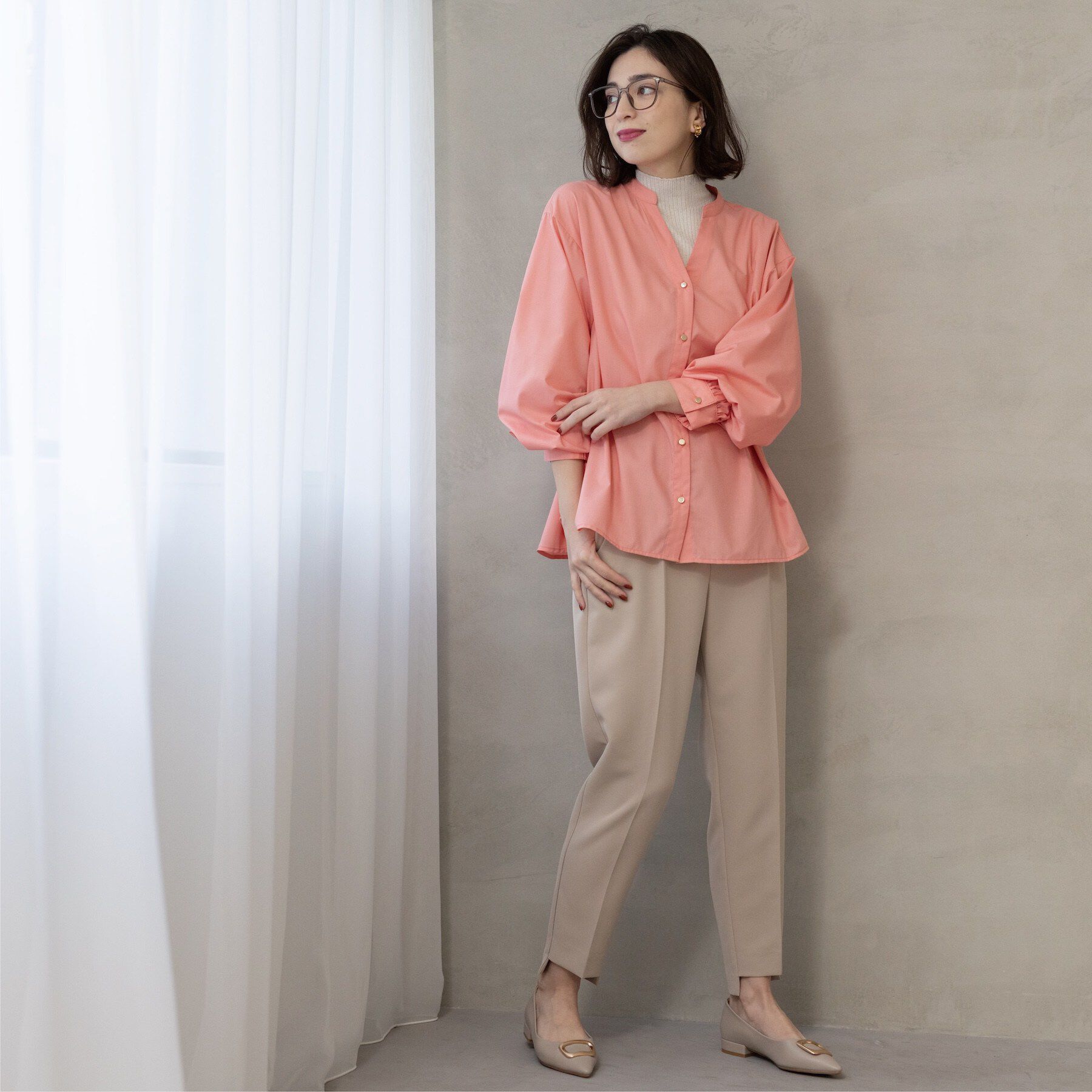 OPAQUE.CLIP「前あき後ろフレアブラウス」|シャツ・ブラウス|