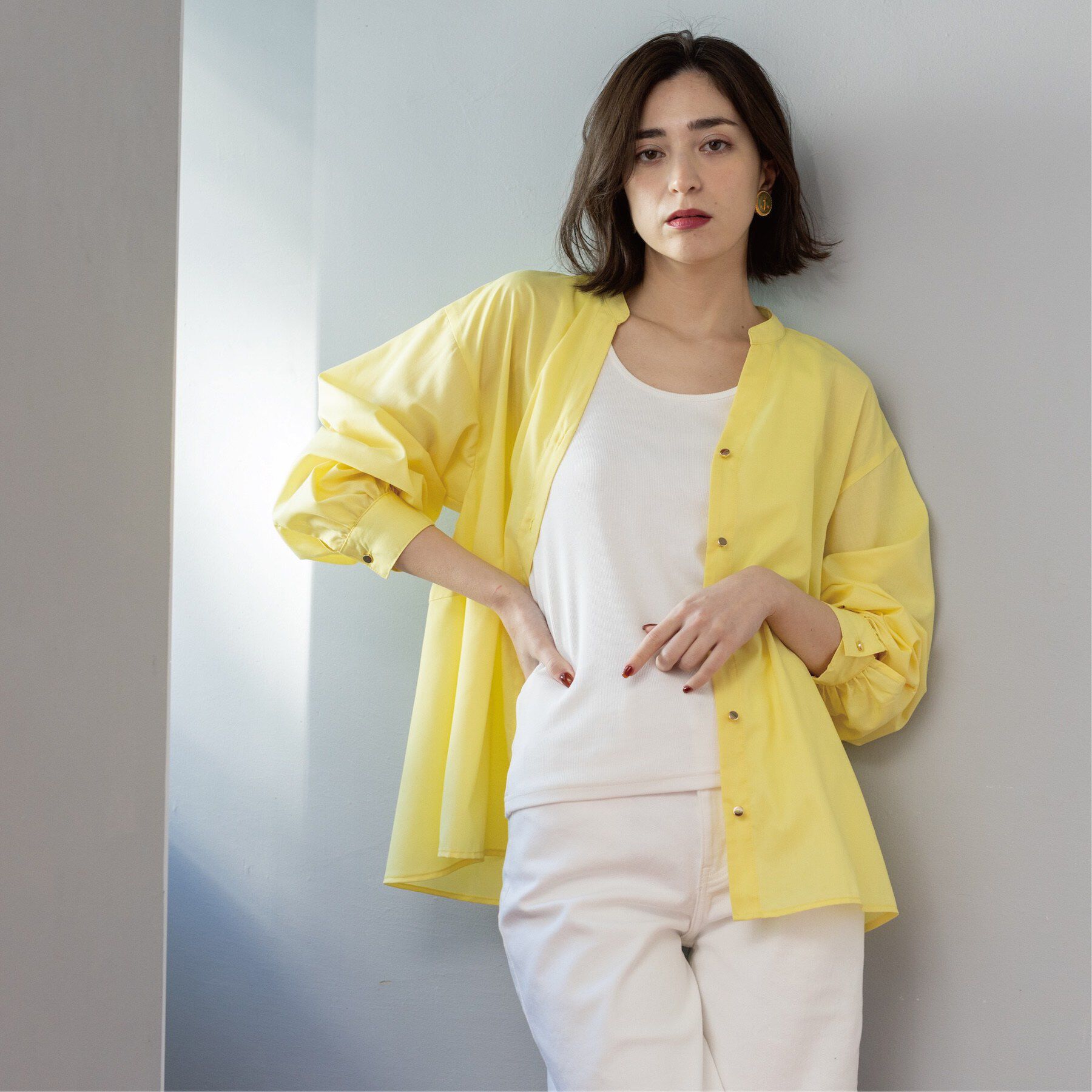 OPAQUE.CLIP「前あき後ろフレアブラウス」|シャツ・ブラウス|