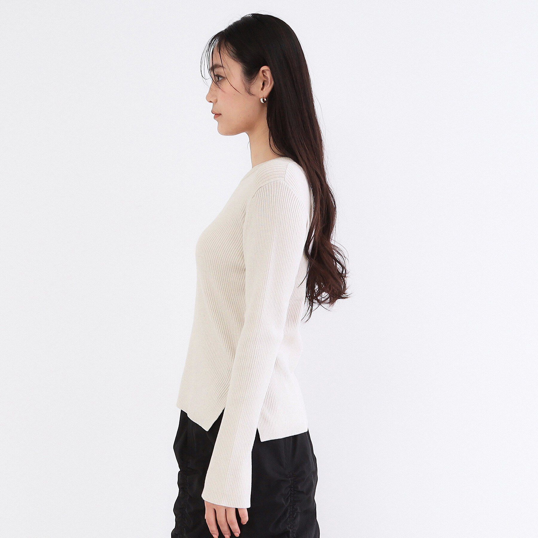 OPAQUE.CLIP「《ツインセット》ビスチェベスト&times;リブニット【洗濯機OK】」|ニット・セーター|