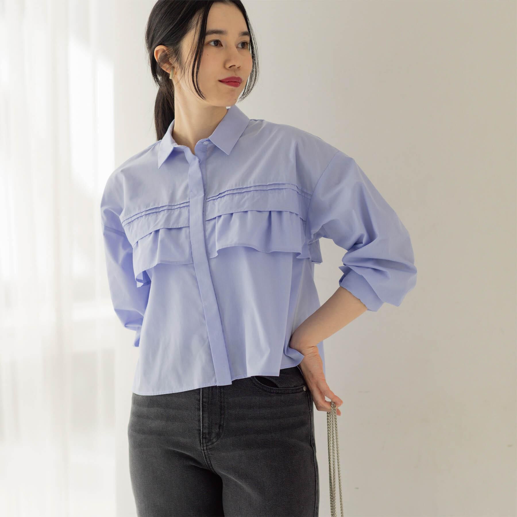OPAQUE.CLIP「タックフリルシャツ【洗濯機OK】」|シャツ・ブラウス|
