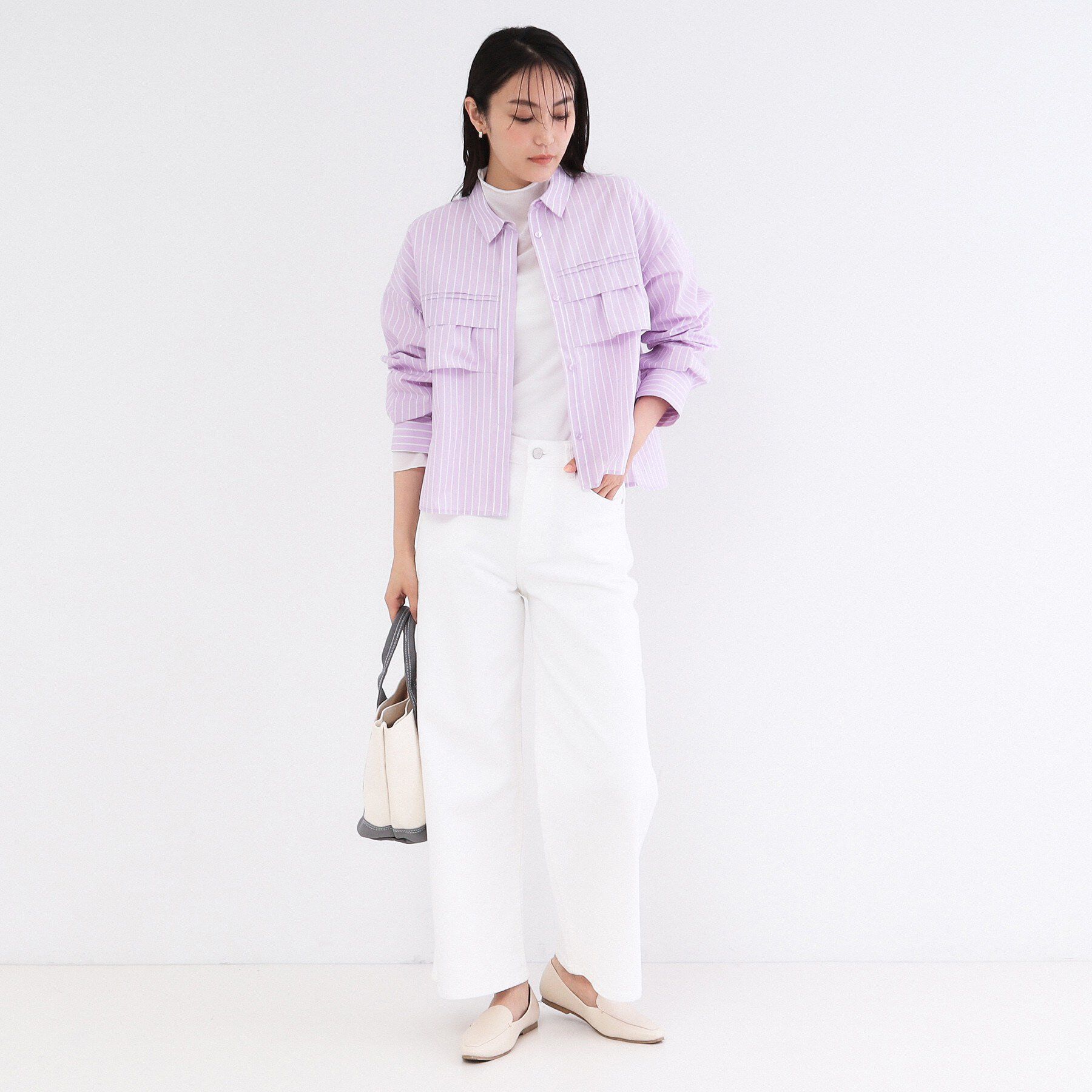 OPAQUE.CLIP「タックフリルシャツ【洗濯機OK】」|シャツ・ブラウス|