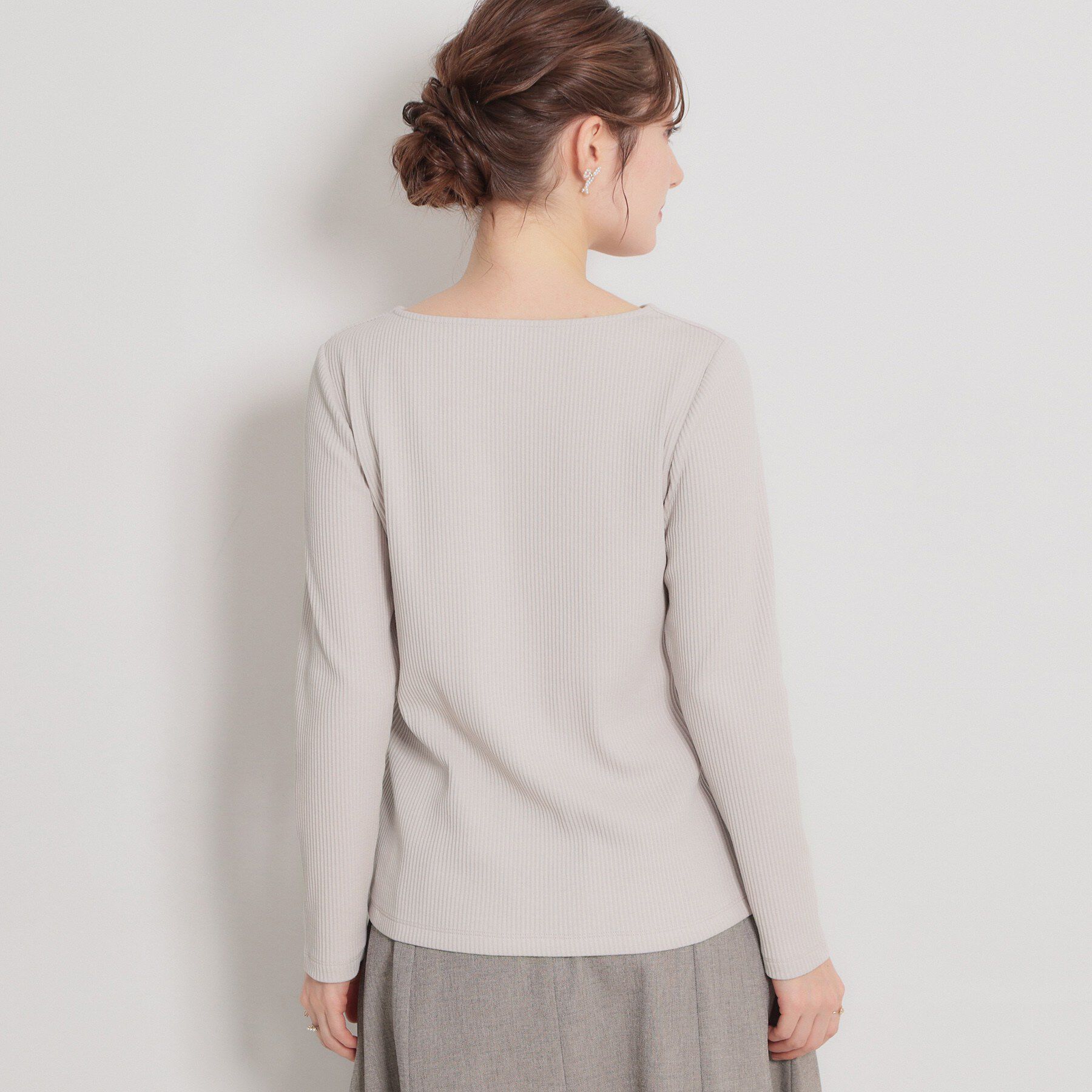 Couture broach「【洗える】ハートネック テレコプルオーバー」|Tシャツ・カットソー|