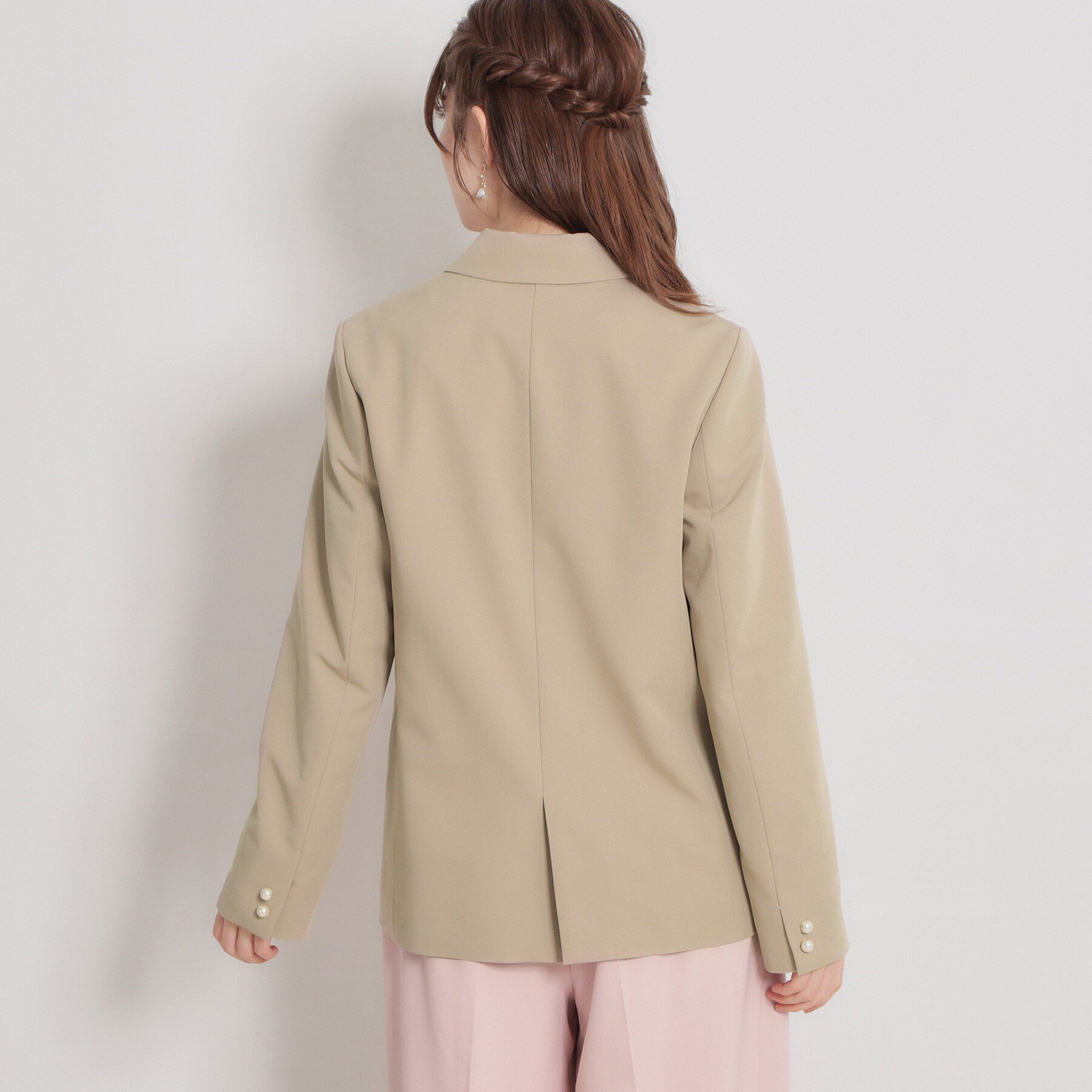 Couture broach「【洗える・通勤】パール調ボタン テーラードジャケット」|テーラードジャケット|