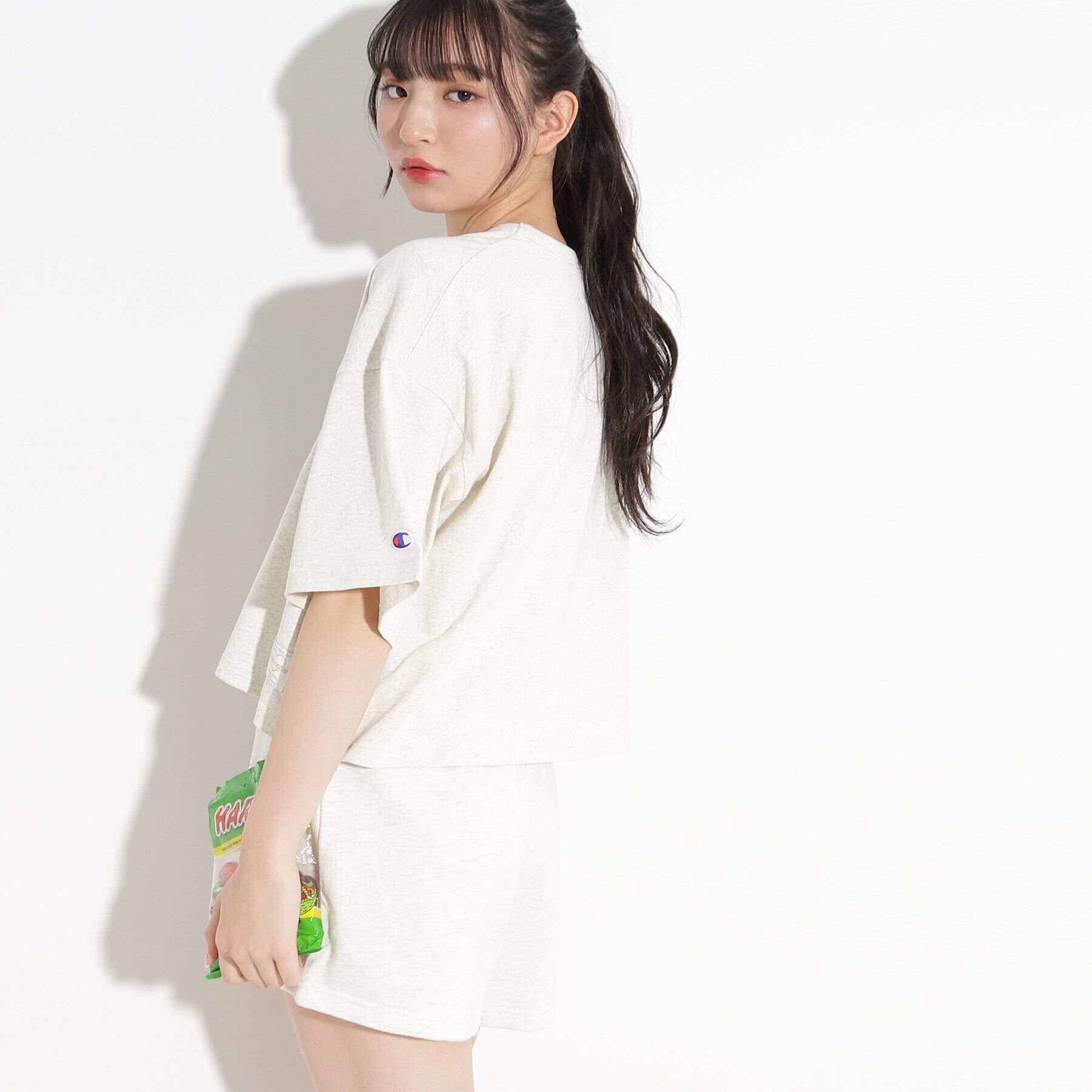 PINK-latte「◆【Champion/チャンピオン】コラボ 短丈Tシャツ」|Tシャツ・カットソー|