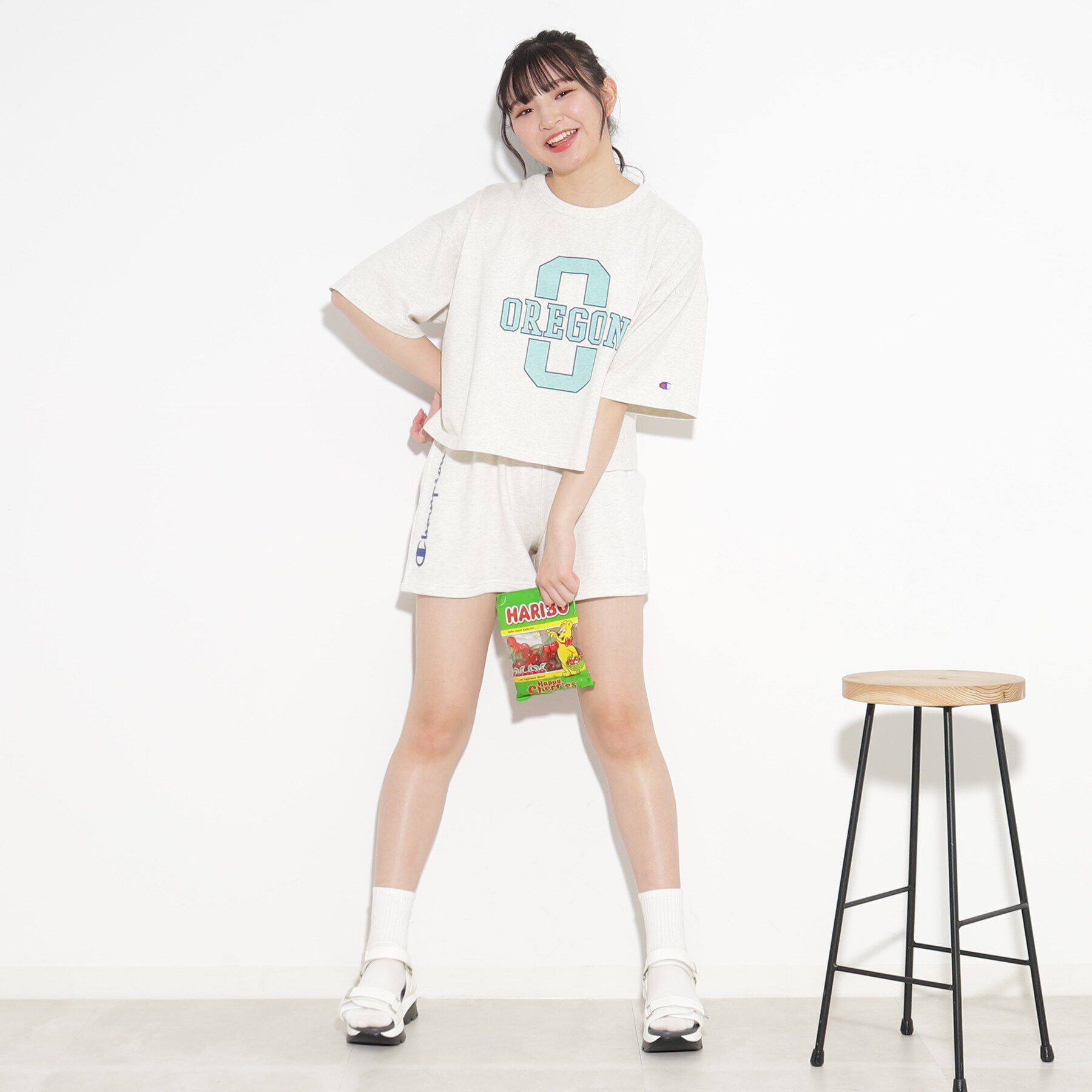 PINK-latte「◆【Champion/チャンピオン】コラボ 短丈Tシャツ」|Tシャツ・カットソー|