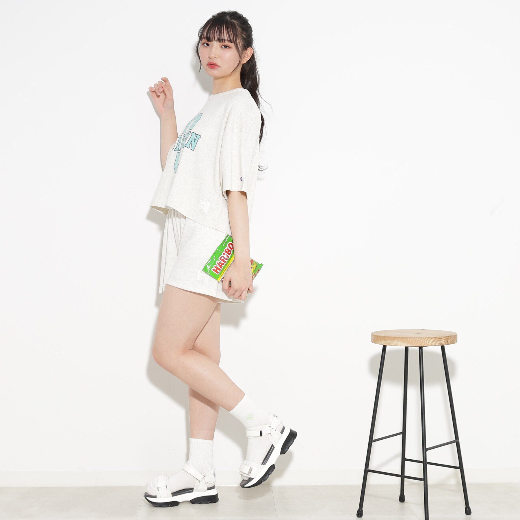 PINK-latte「◆【Champion/チャンピオン】コラボ 短丈Tシャツ」|Tシャツ・カットソー|