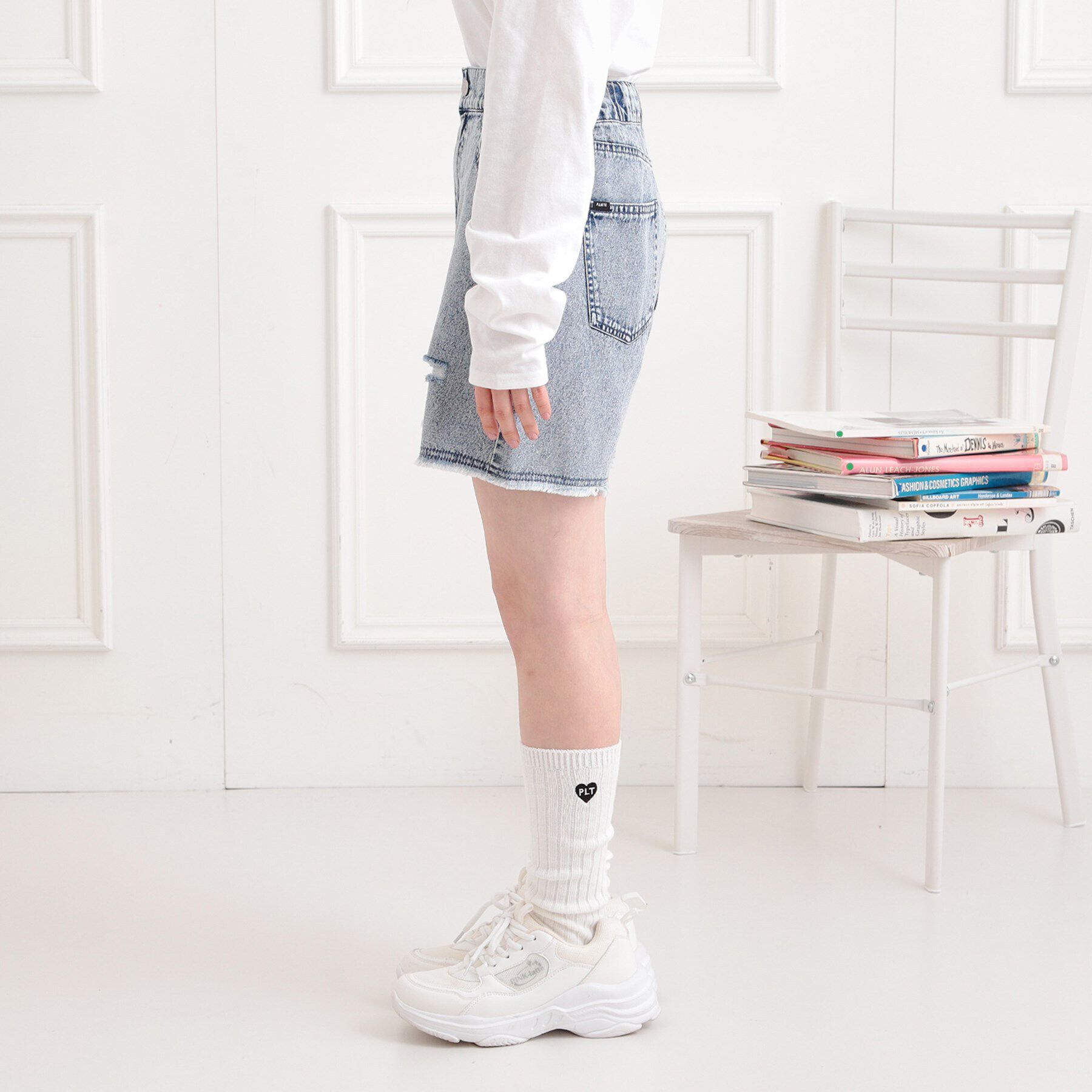 PINK-latte「◆ダメージショートパンツ」|キュロット|