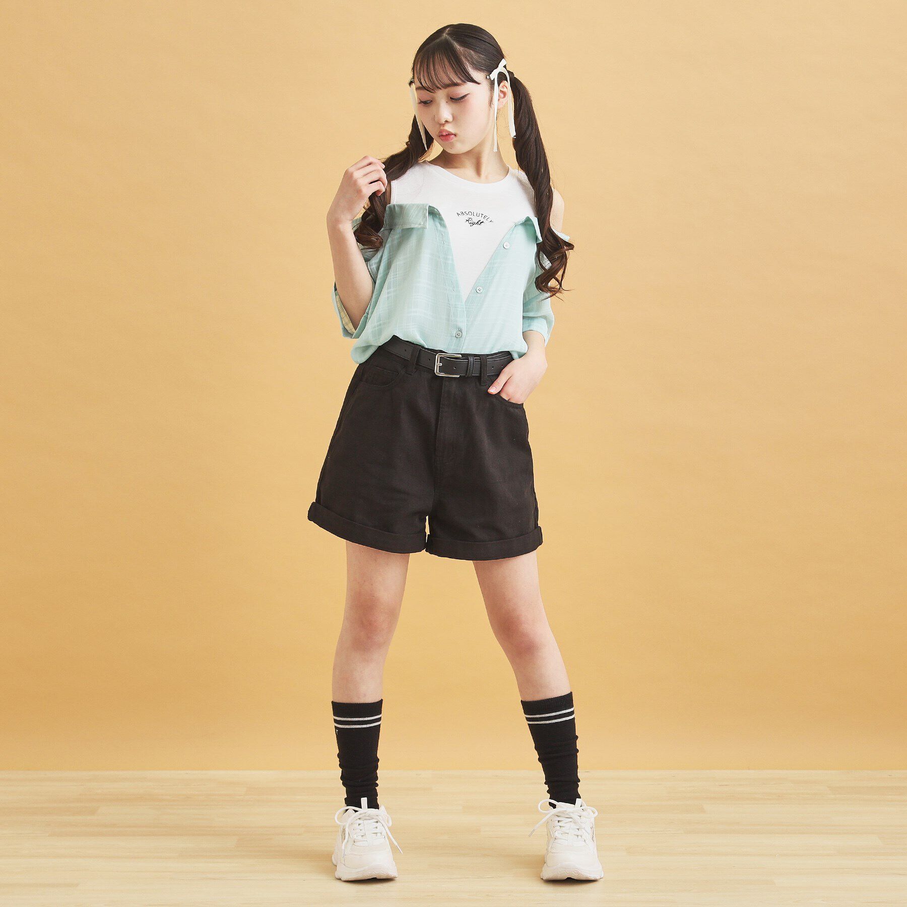 PINK-latte「◆ベルト付きショートパンツ」|キュロット|