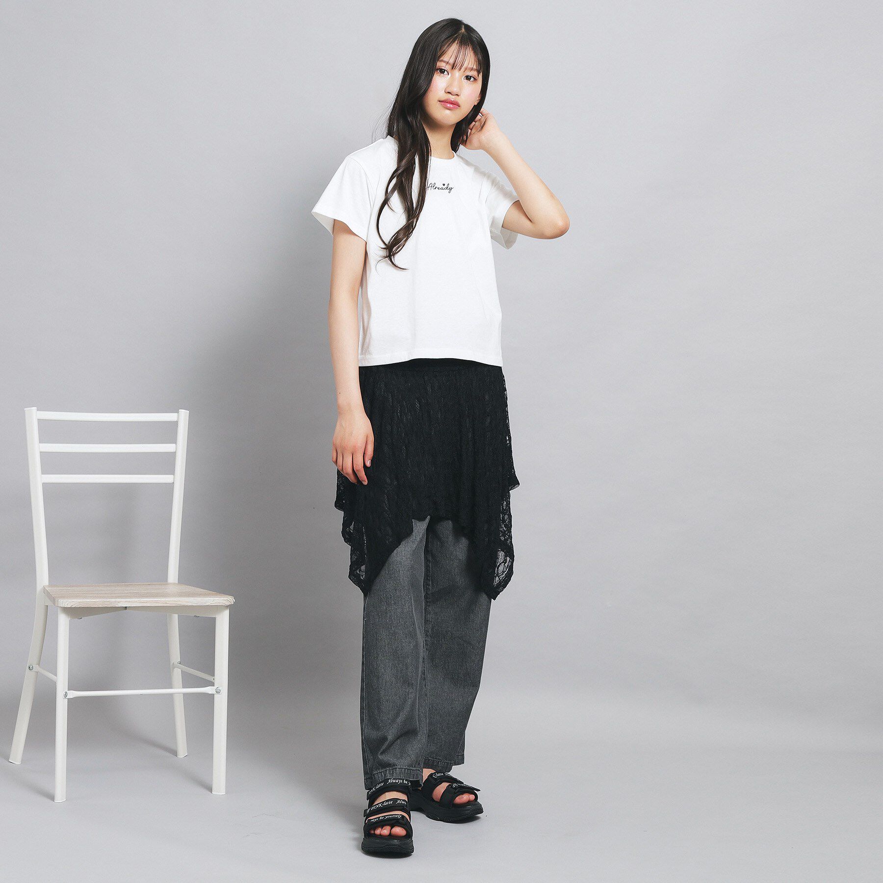 PINK-latte「◆【セットアイテム】2WAYレースビスチェ＋トップス」|Tシャツ・カットソー|