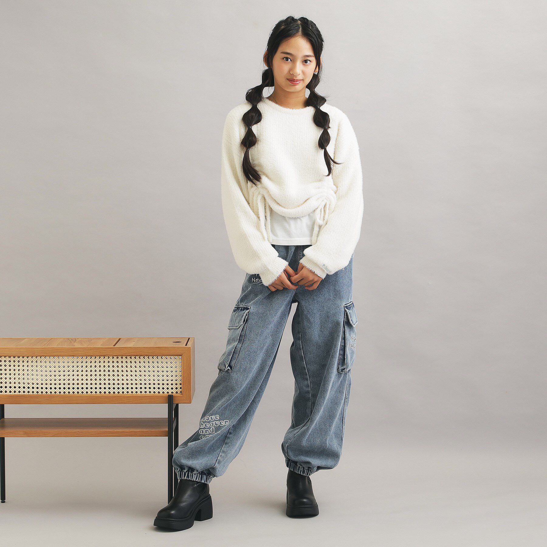 PINK-latte「【セットアイテム】ドロスト＋ロンTセットプルオーバー」|ニット・セーター|